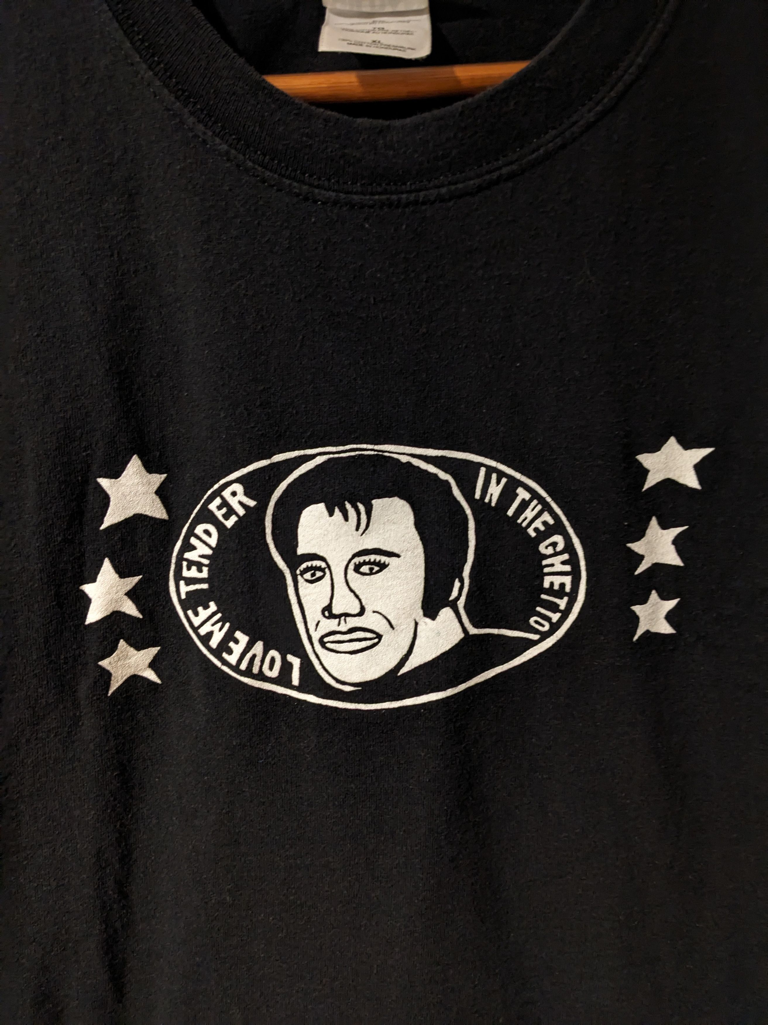 Band Tees × Vintage Vintage 90s Elvis Love Me Tender in the Ghetto T-Shirt Size US XL / EU 56 / 4 - 2 Thumbnail