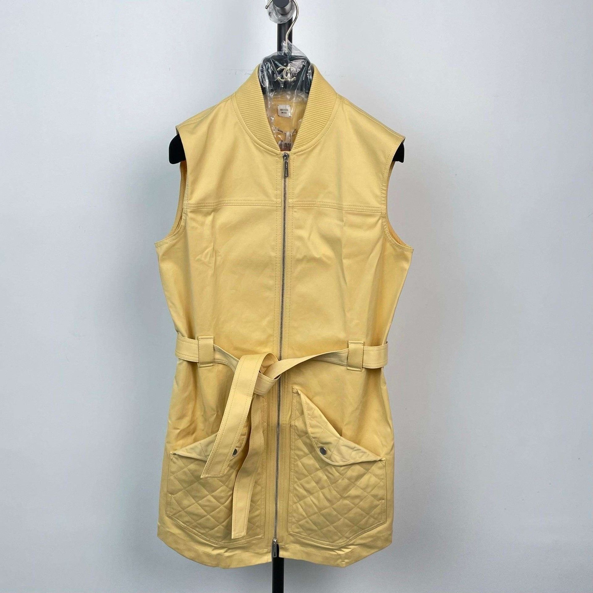 Hermes Hermes Yellow Sleeveless Belted Dress Size S / US 4 / IT 40 - 1 Thumbnail
