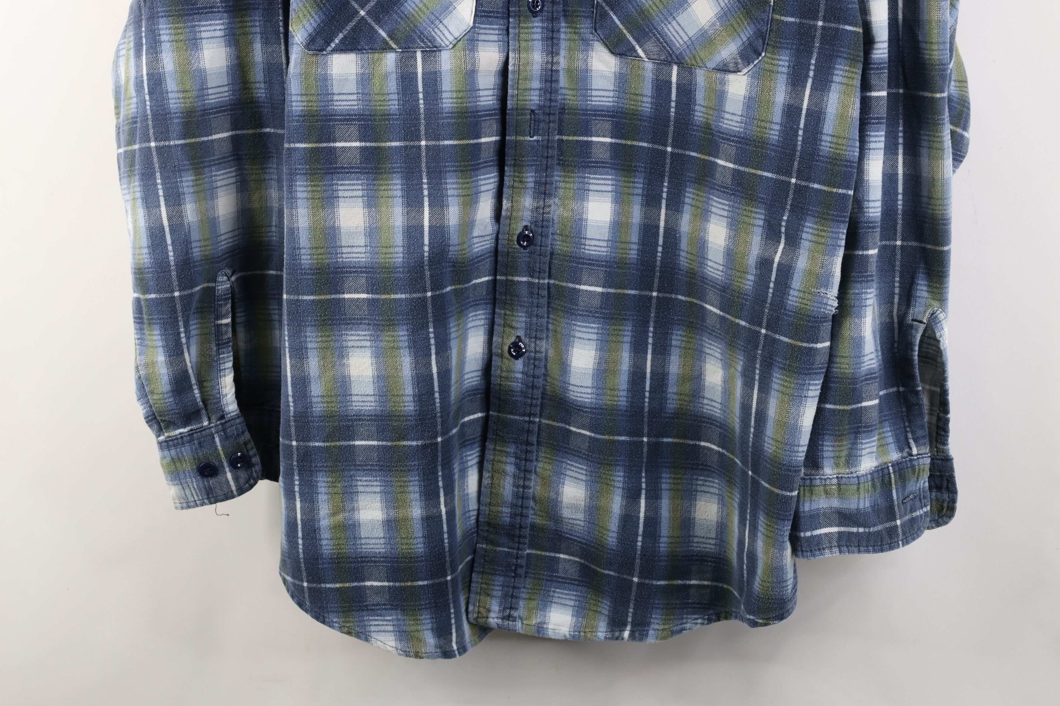 Vintage Vintage 90s Streetwear Flannel Collared Button Shirt Plaid Size US L / EU 52-54 / 3 - 3 Thumbnail