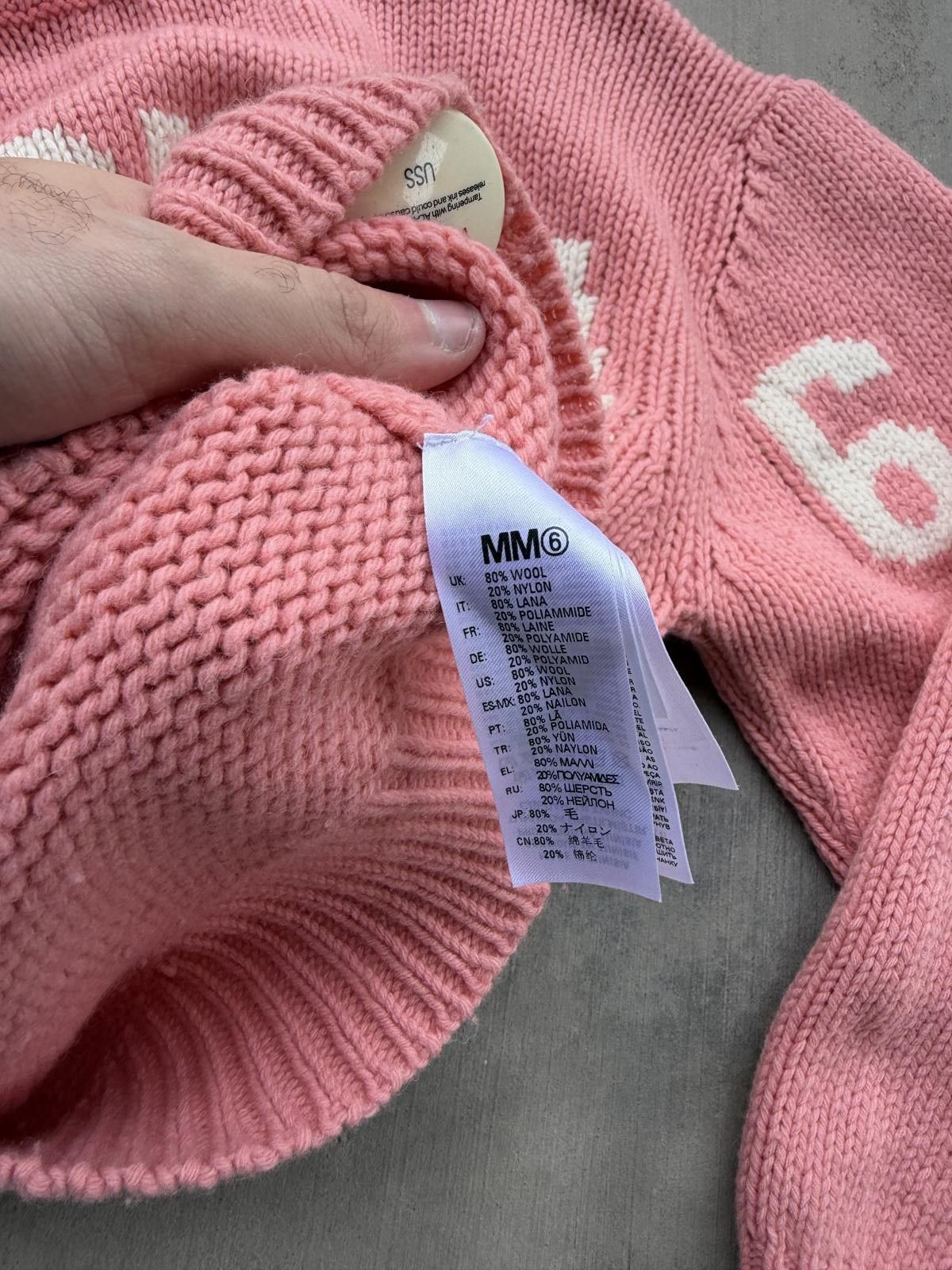 Maison Margiela Maison Margiela MM6 Kids Logo Knit Crewneck – Pink – 14Y Size US XXS / EU 40 - 6 Thumbnail