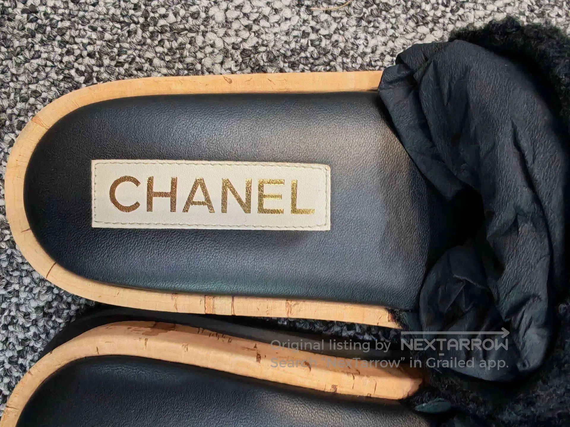 Chanel Chanel Black Pearl Logo Plush Shoes. Size US 6 / IT 36 - 3 Thumbnail