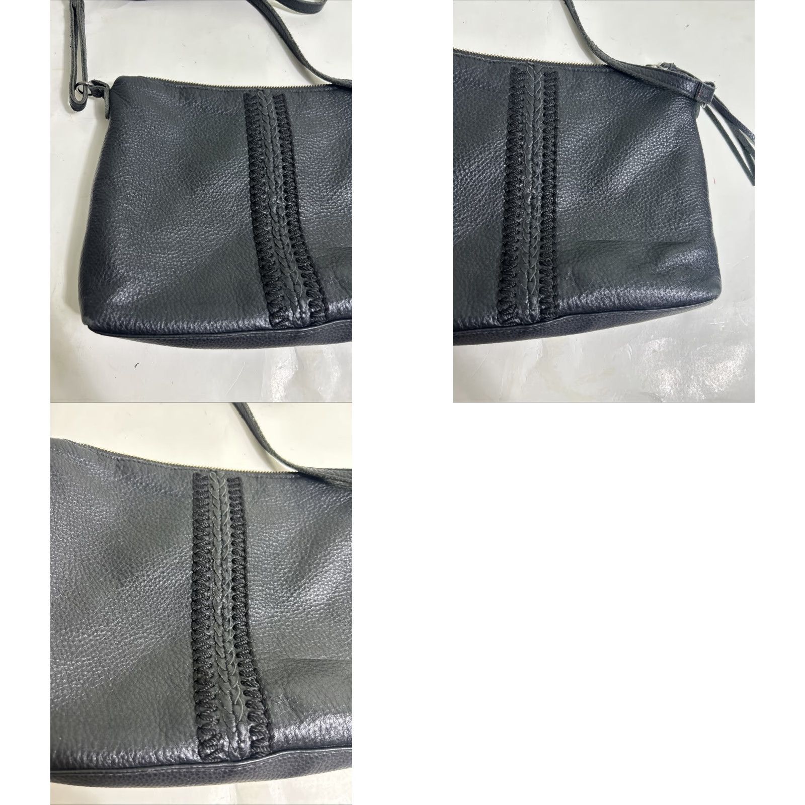 The Sak VINTAGE The Sak Black Leather Crossbody Purse Pebbles Woven 11x8x1.5 Size ONE SIZE - 9 Thumbnail