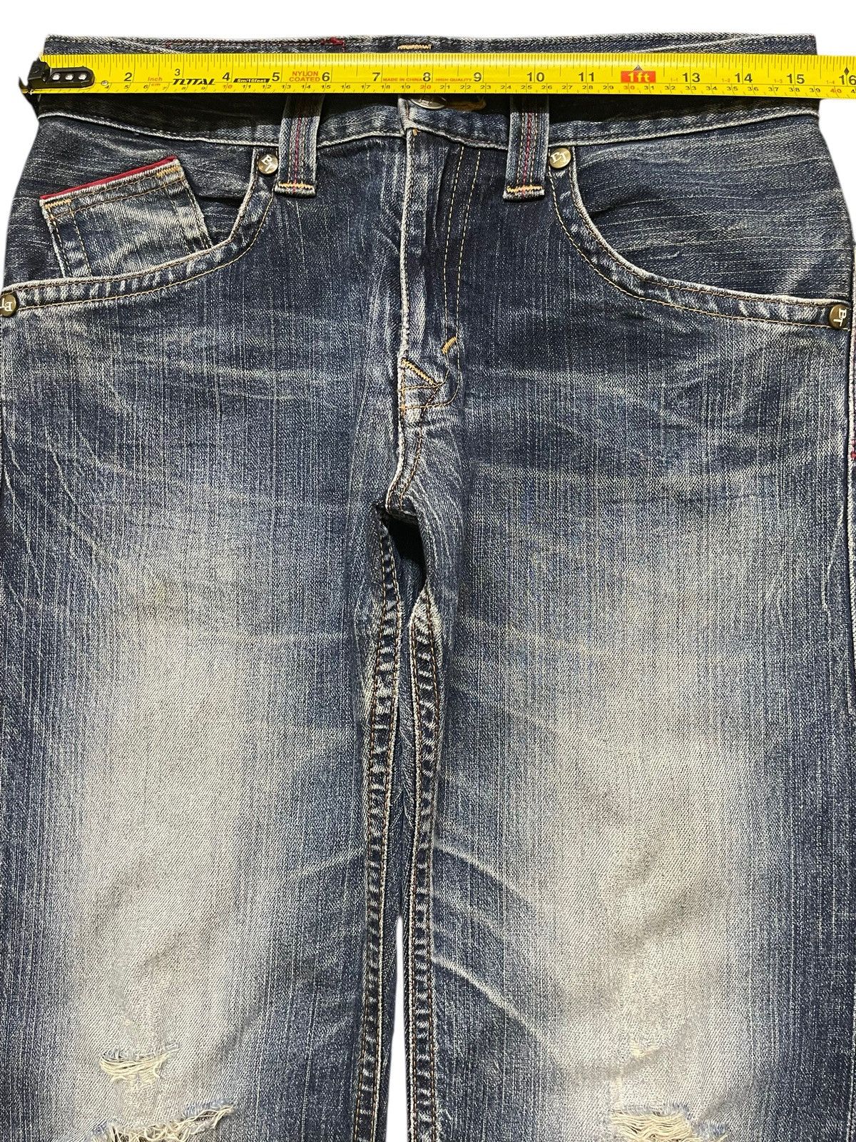 Edwin Vintage Edwin Blue Trip Blue Faded Wash Distressed Loose Fit Size US 30 / EU 46 - 12 Thumbnail