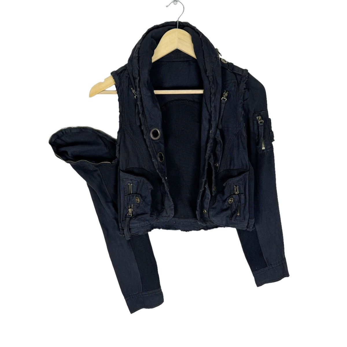 Japanese Brand ⚡️CAROLL SMALL PART DETACHABLE SLEEVE HOODIE BONDAGE JACKET Size XS / US 0-2 / IT 36-38 - 2 Thumbnail