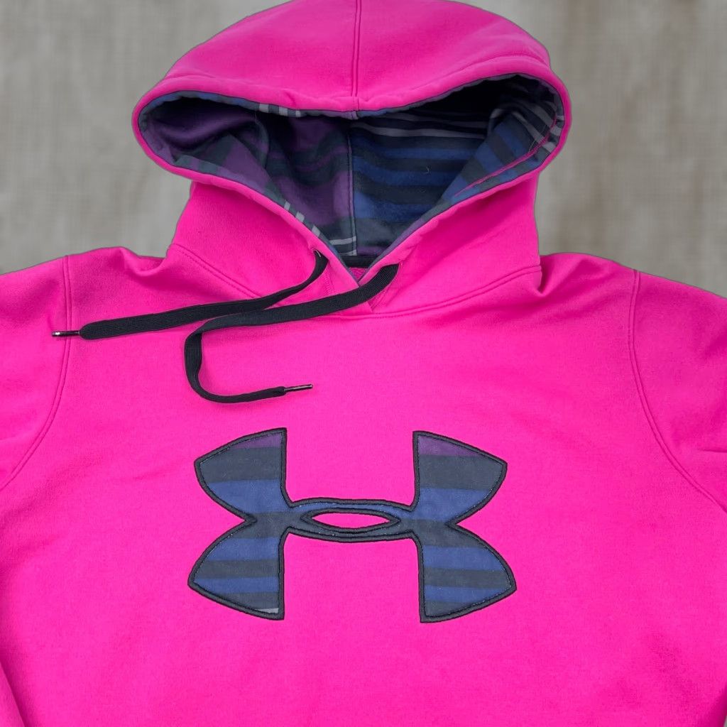 Under Armour Under Armour Hoodie Women Small Pink Sweatshirt Pullover Hooded Fleece Logo Pockets Solid Colorful Modern Sports Womens Size S / US 4 / IT 40 - 1 Thumbnail