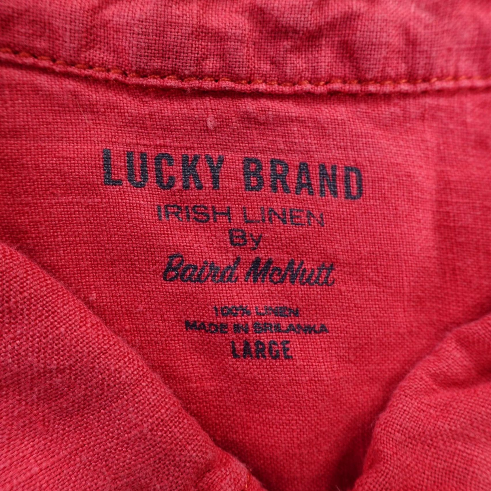 Lucky Brand Lucky Brand Men’s Pink Linen Button-Up Shirt Long Sleeve Regular Size Large Breathable Casual Size US L / EU 52-54 / 3 - 7 Thumbnail