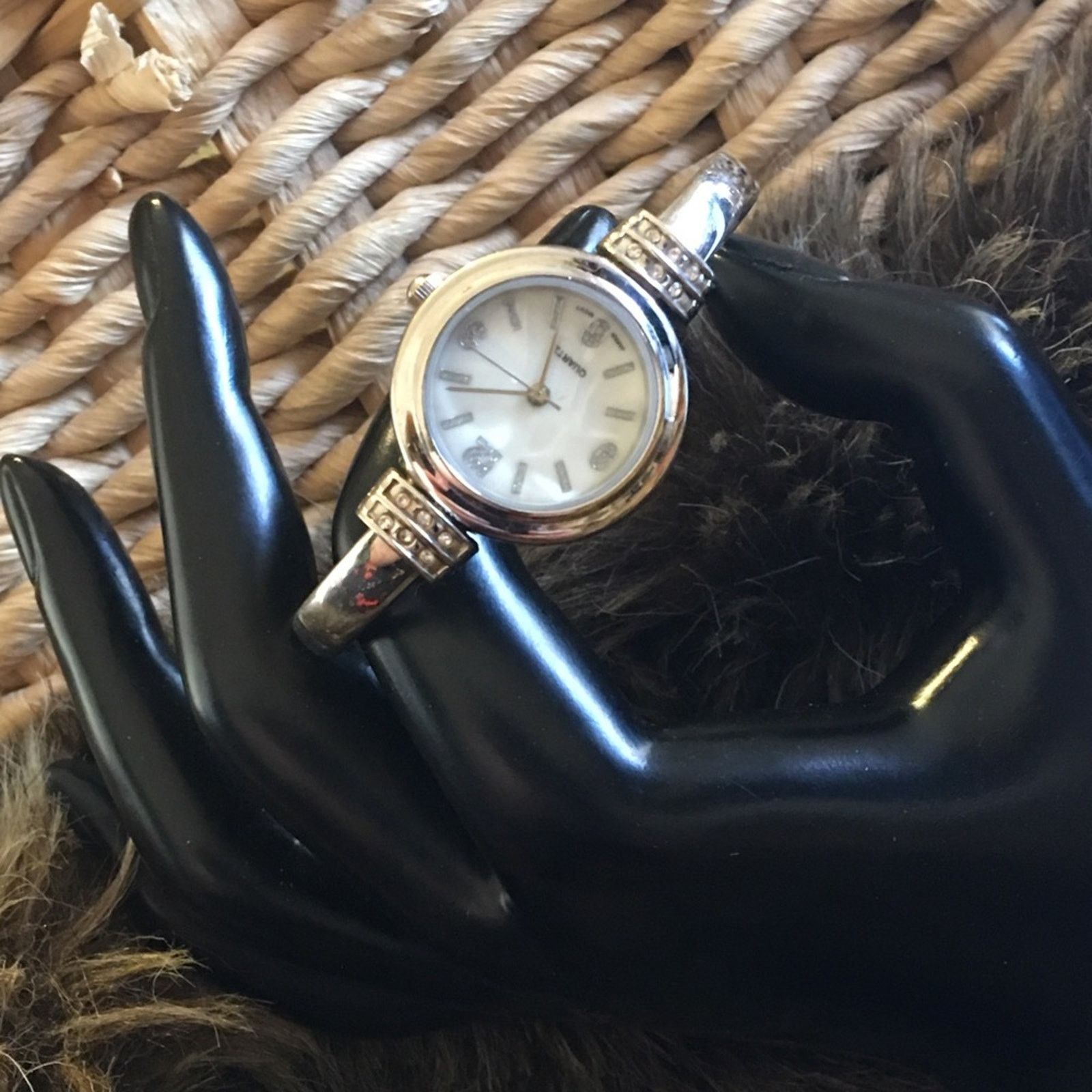 Jewelry Ladies shiny silver rhinestone accent cuff watch Size ONE SIZE - 1 Thumbnail