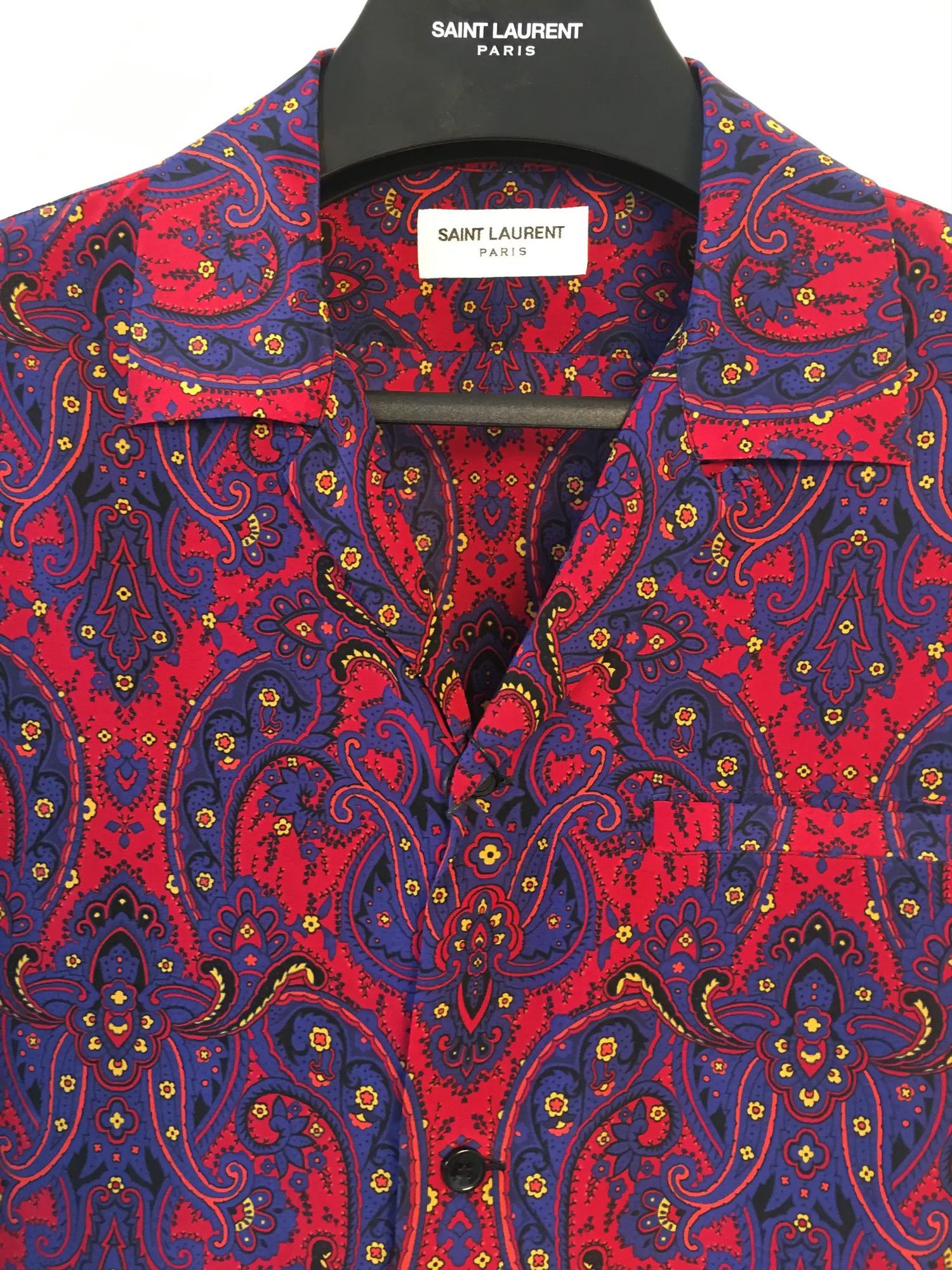 Saint Laurent Paris SS'22 Shirt Printed Paisley in Silk Size US S / EU 44-46 / 1 - 3 Thumbnail