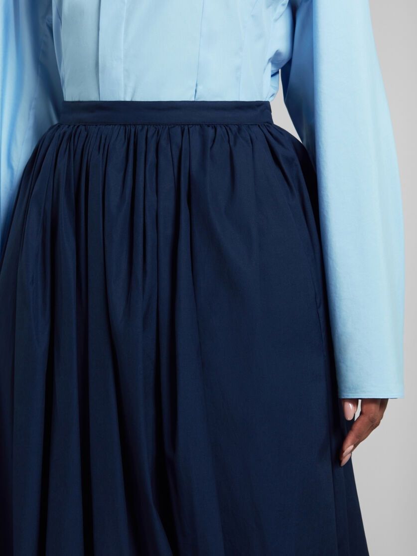 Marni o1w1db10125 Bio Poplin Balloon Midi Skirt in Deep Blue Size 27" / US 4 / IT 40 - 5 Thumbnail