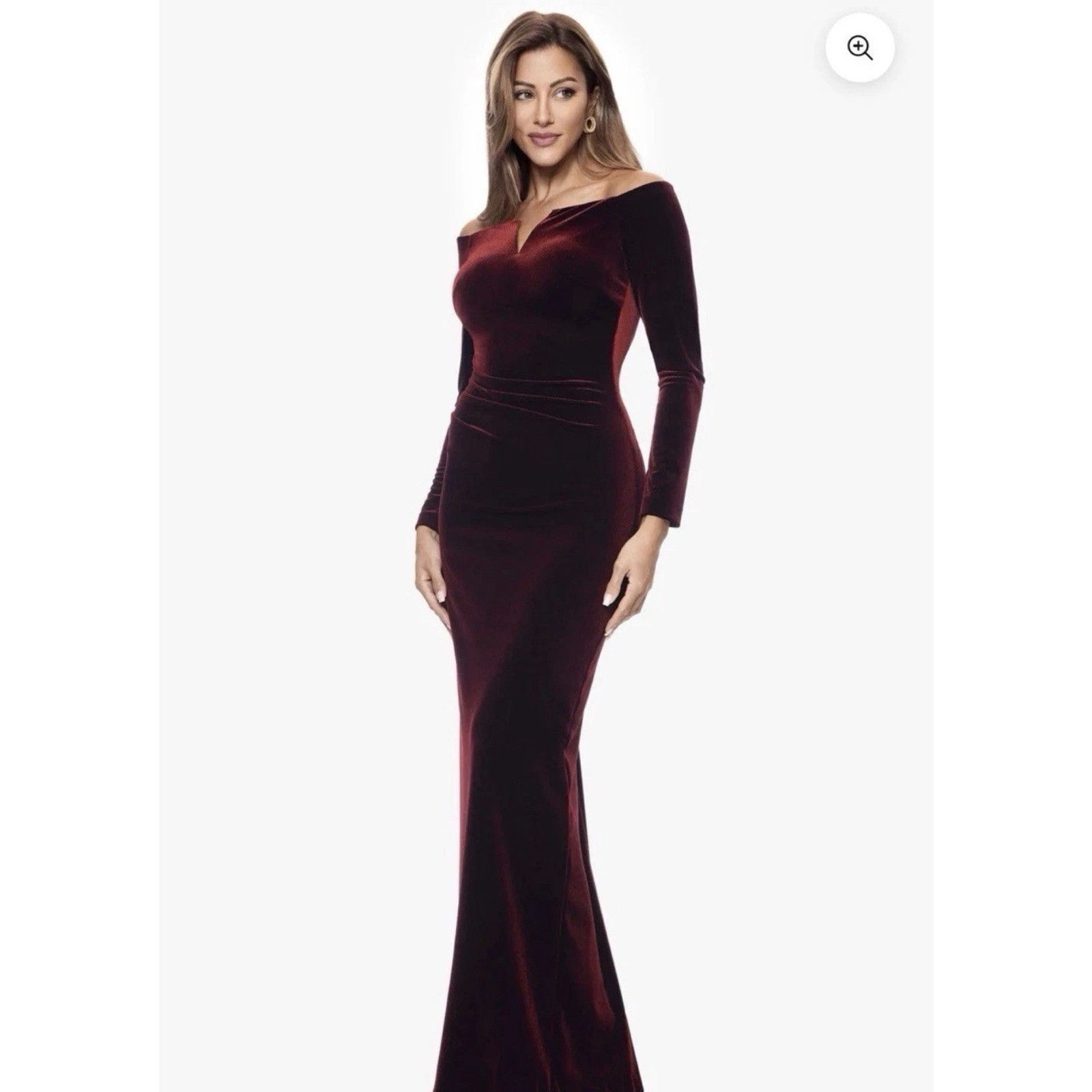 Other XSCAPE Petite "Christy" Long Off the Shoulder Velvet,Size 8P Size M / US 6-8 / IT 42-44 - 1 Thumbnail