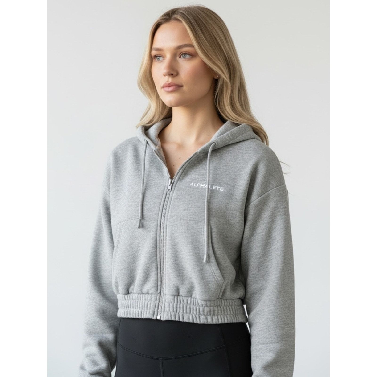 Alphalete Athletics Alphalete cropped zip up hoodie size small Size S / US 4 / IT 40 - 2 Thumbnail