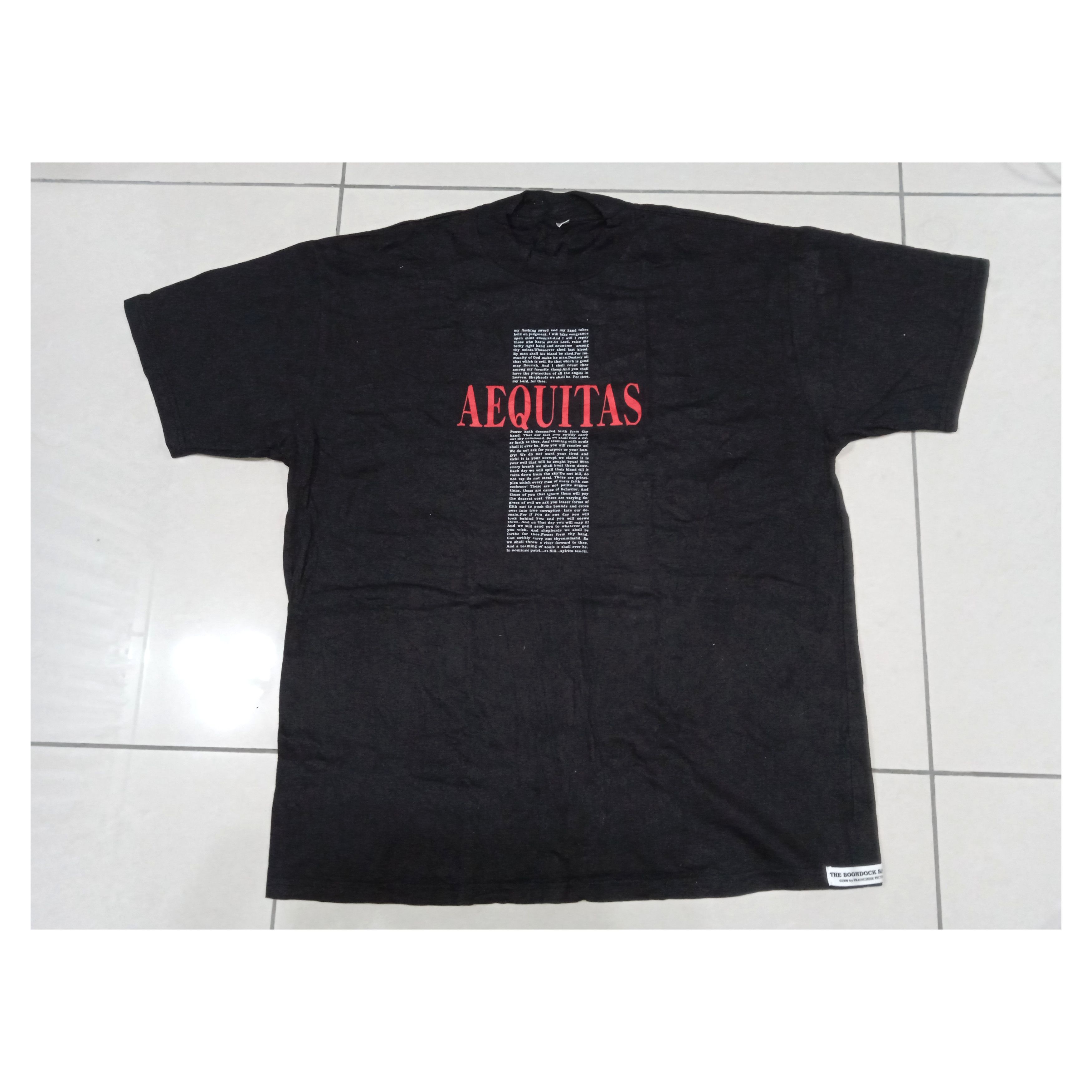 Vintage Vintage 90s The Bondoock Saints Aequitas T Shirt 00s 80s Size US L / EU 52-54 / 3 - 1 Thumbnail