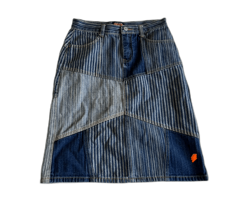 Walter Van Beirendonck Walter Van Beirendonck Denim Skirt with Orange Details-2506 Size 23" - 1 Thumbnail