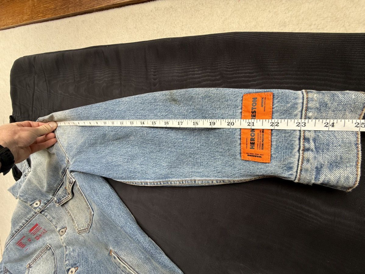 Heron Preston Heron Preston oiled distressed denim workwear trucker jacket Size US S / EU 44-46 / 1 - 6 Thumbnail