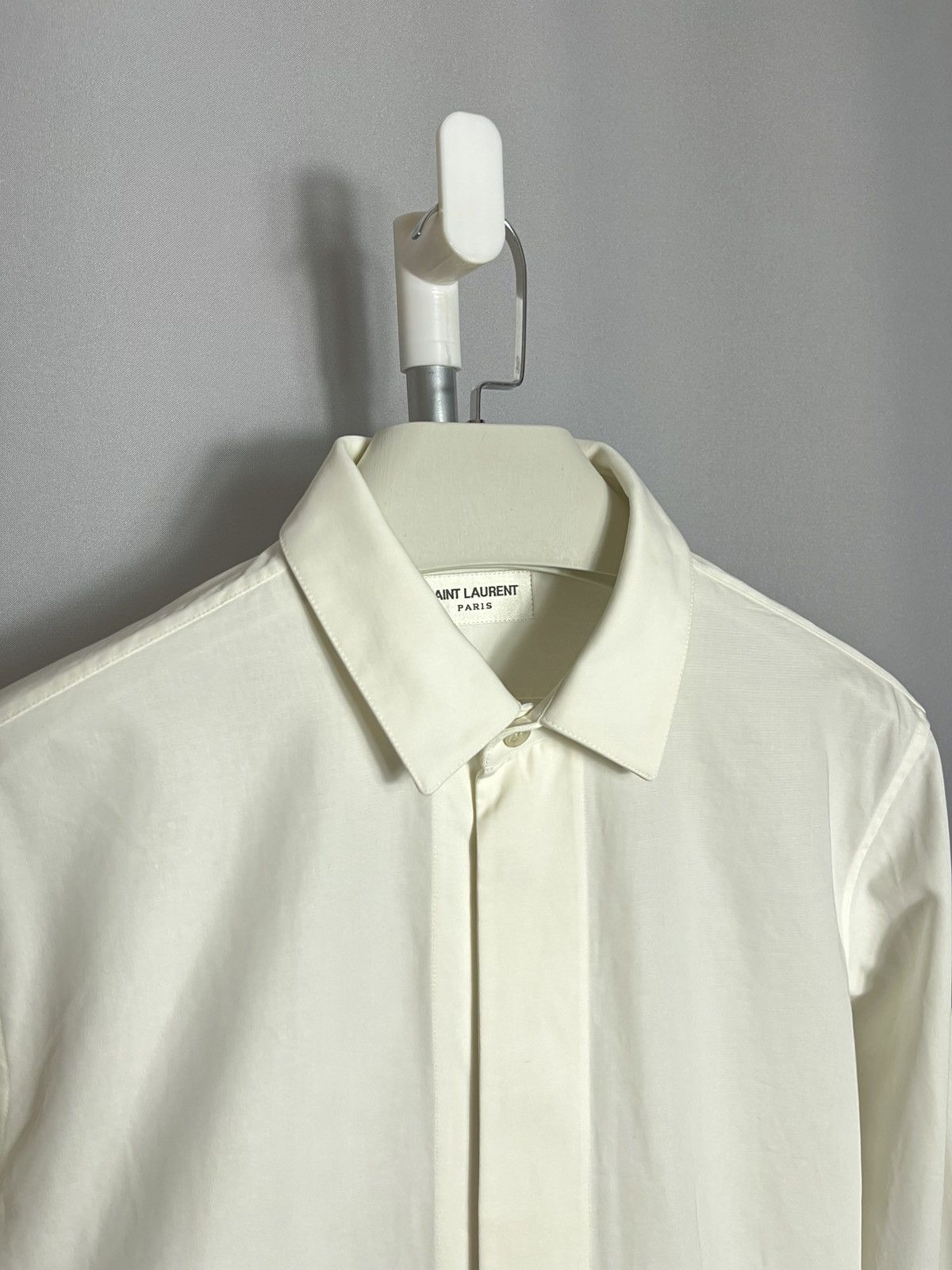 Saint Laurent Paris SAINT LAURENT Paris Beige Mens Cotton Button Up Shirt Size US M / EU 48-50 / 2 - 3 Thumbnail