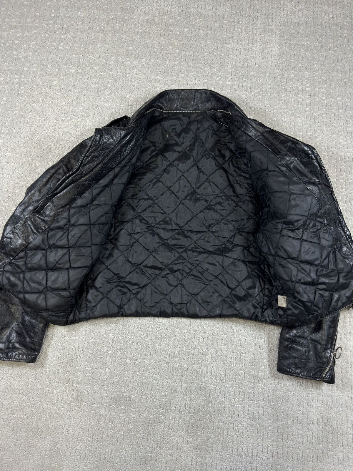 Vintage 70s/80s black leather biker jacket Size US S / EU 44-46 / 1 - 4 Thumbnail