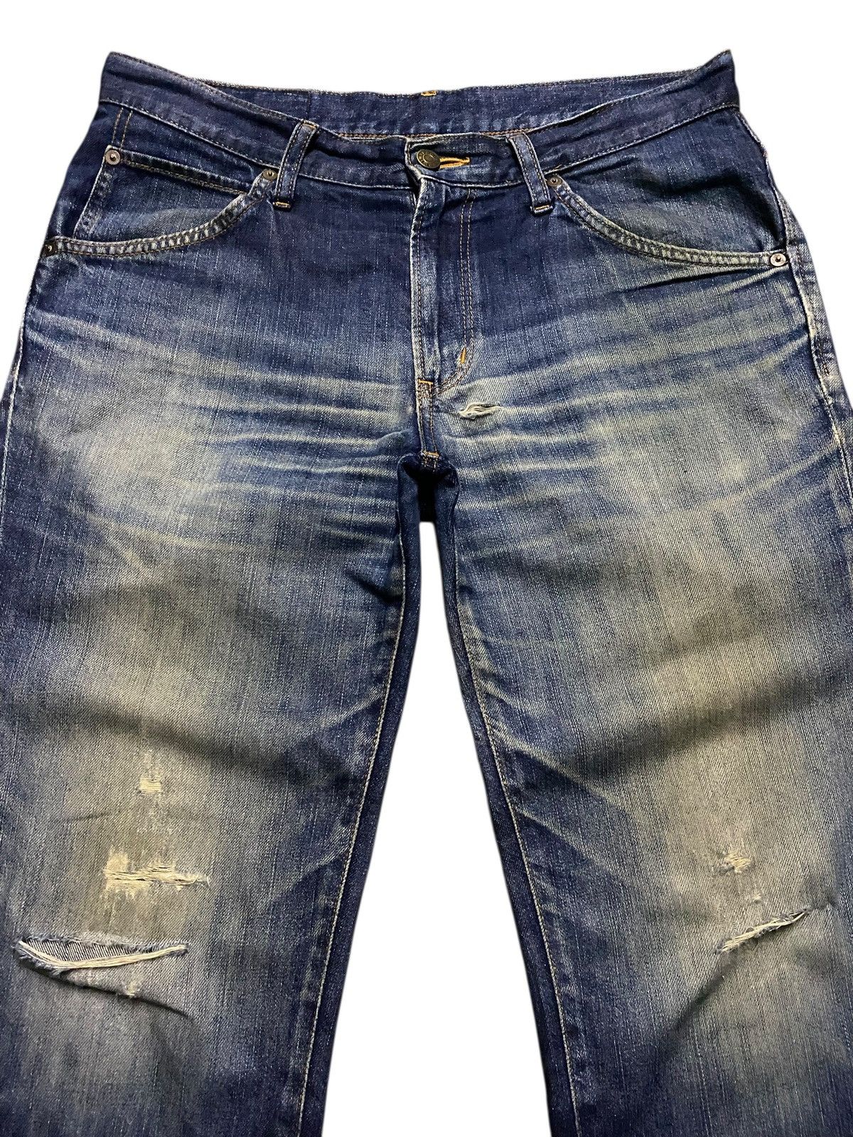 Edwin Vintage Edwin EV Mud Wash Distressed Straight Fit Jeans Size US 34 / EU 50 - 3 Thumbnail