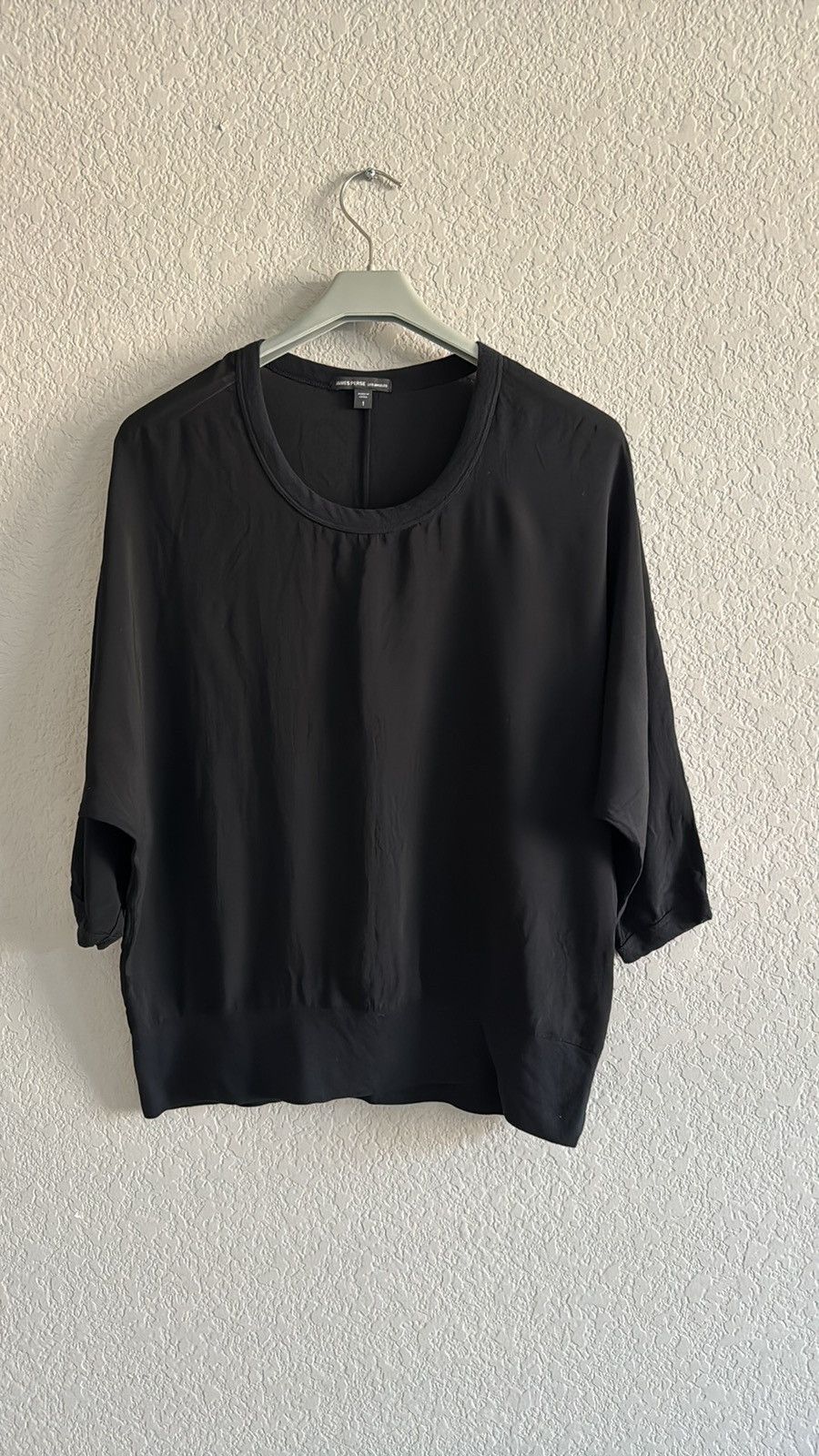 James Perse James Perse Black Batwing Sleeve Viscose Top Size S / US 4 / IT 40 - 1 Thumbnail