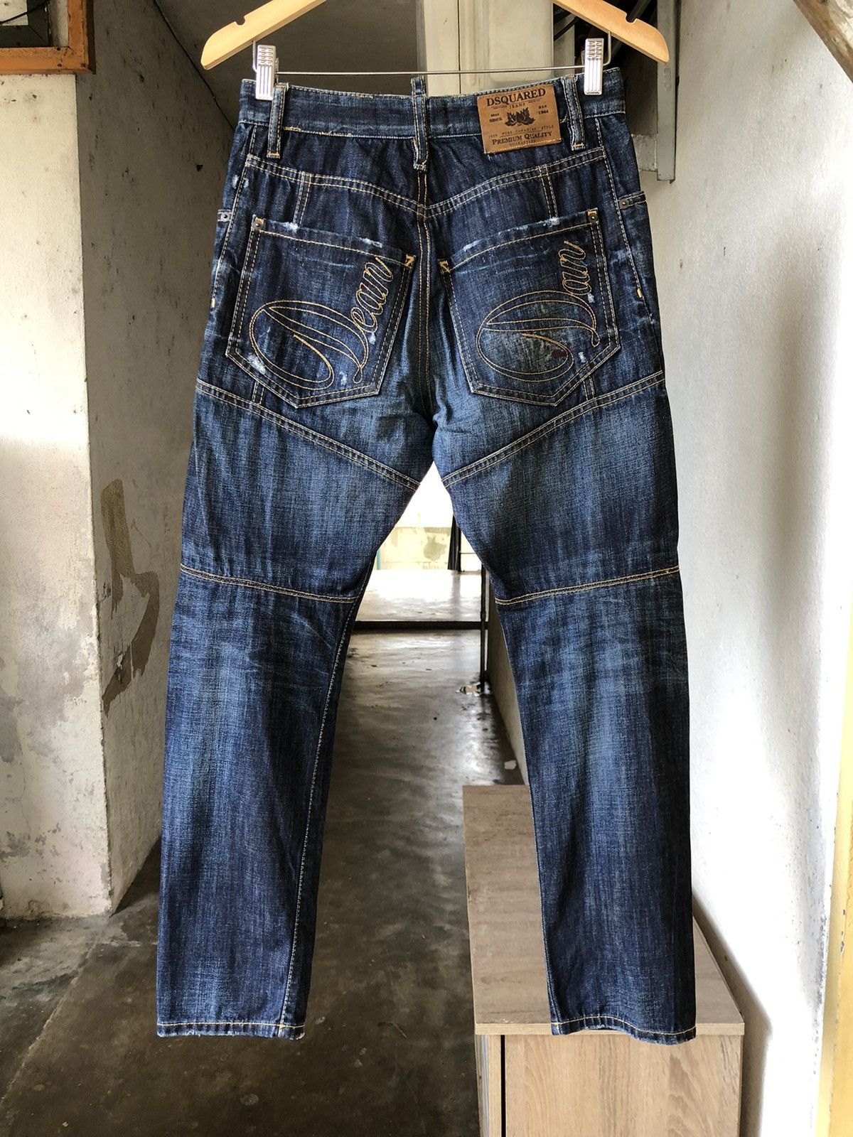Dsquared2 Nice❗️Dsquared Splash Paint Distressed Denim Curve Cut Size US 28 / EU 44 - 10 Thumbnail