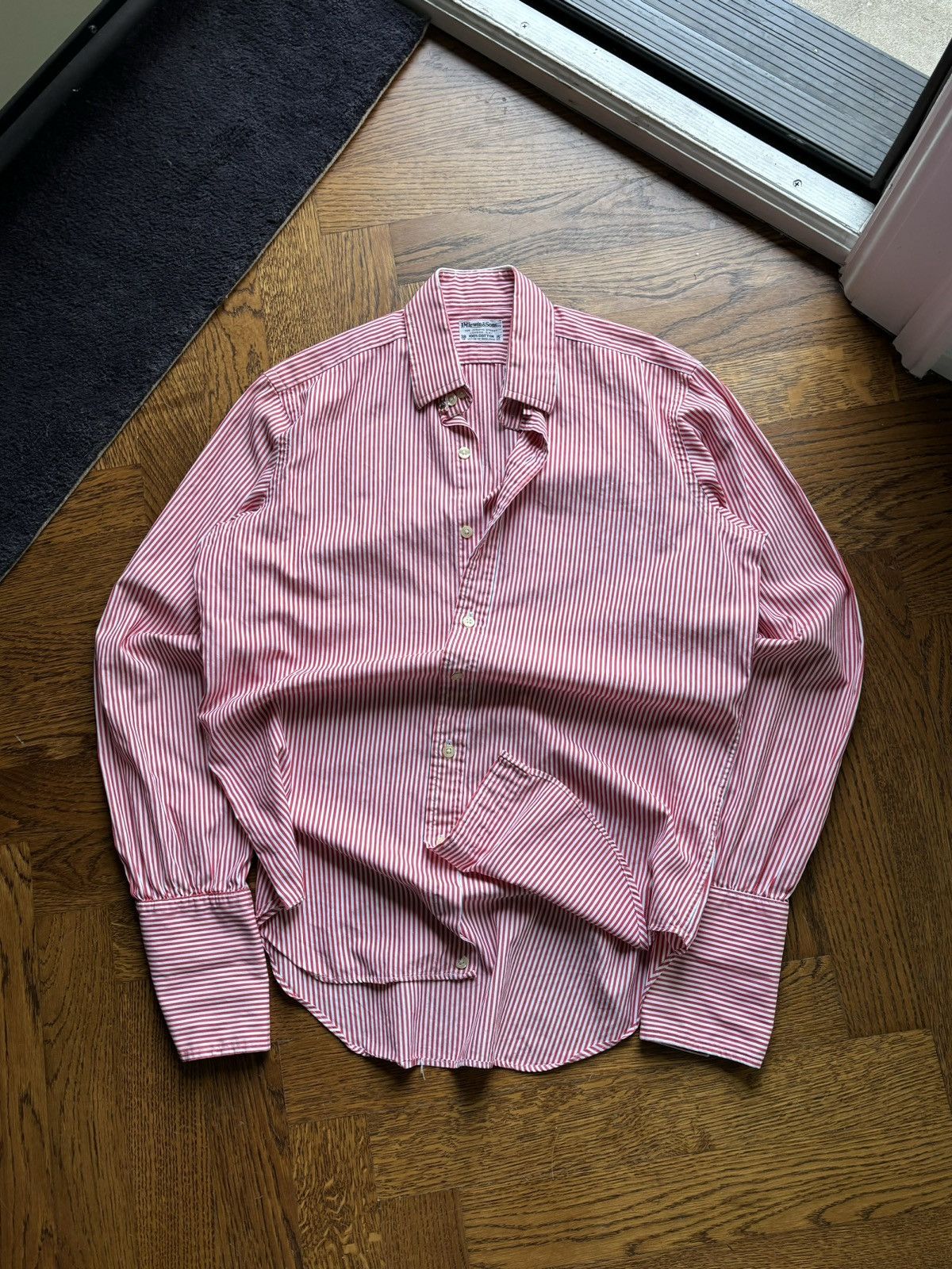 T.M. Lewin × Vintage 1960s T.M. Lewin & Sons Oxford Shirt Vintage England Stripe Size 38R - 5 Thumbnail