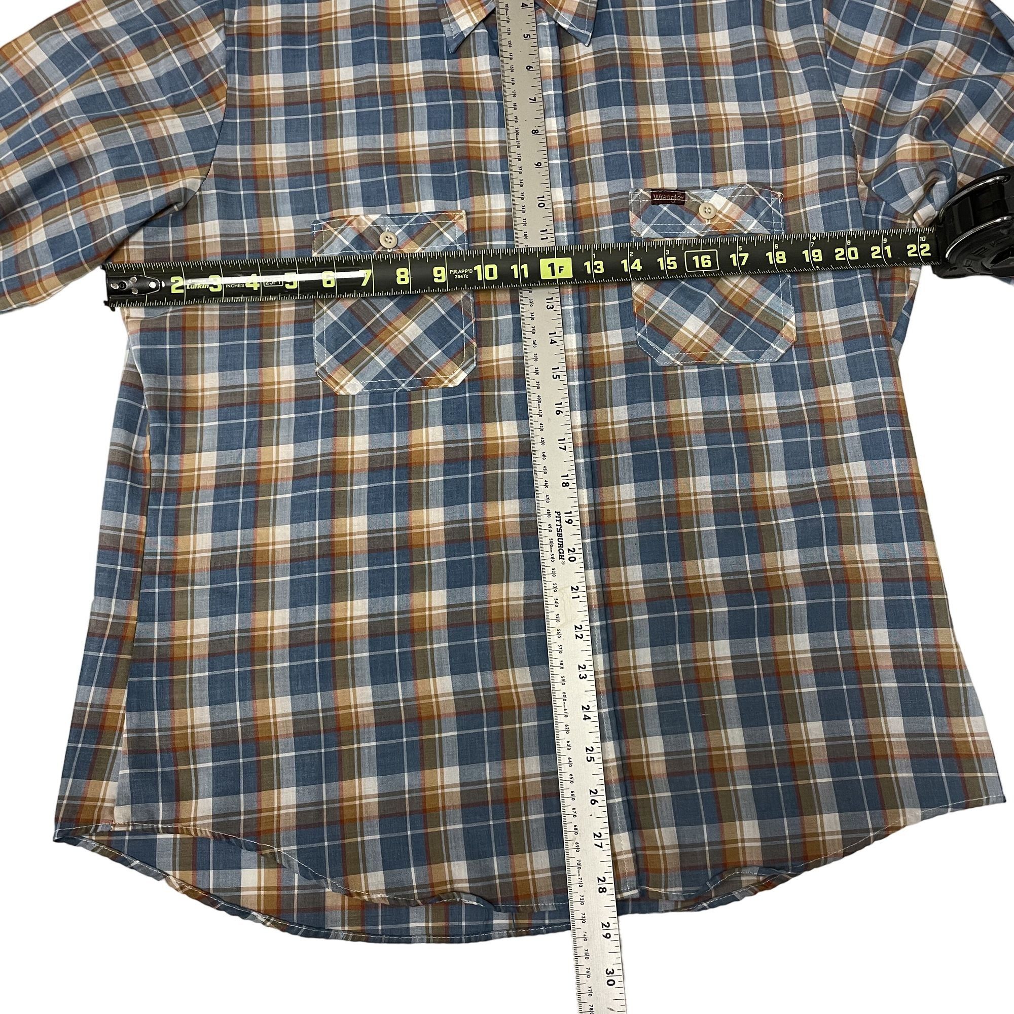 Wrangler Vtg Wrangler MOD Blue Copper SHADOW PLAID Hippie Shirt Size US L / EU 52-54 / 3 - 6 Thumbnail