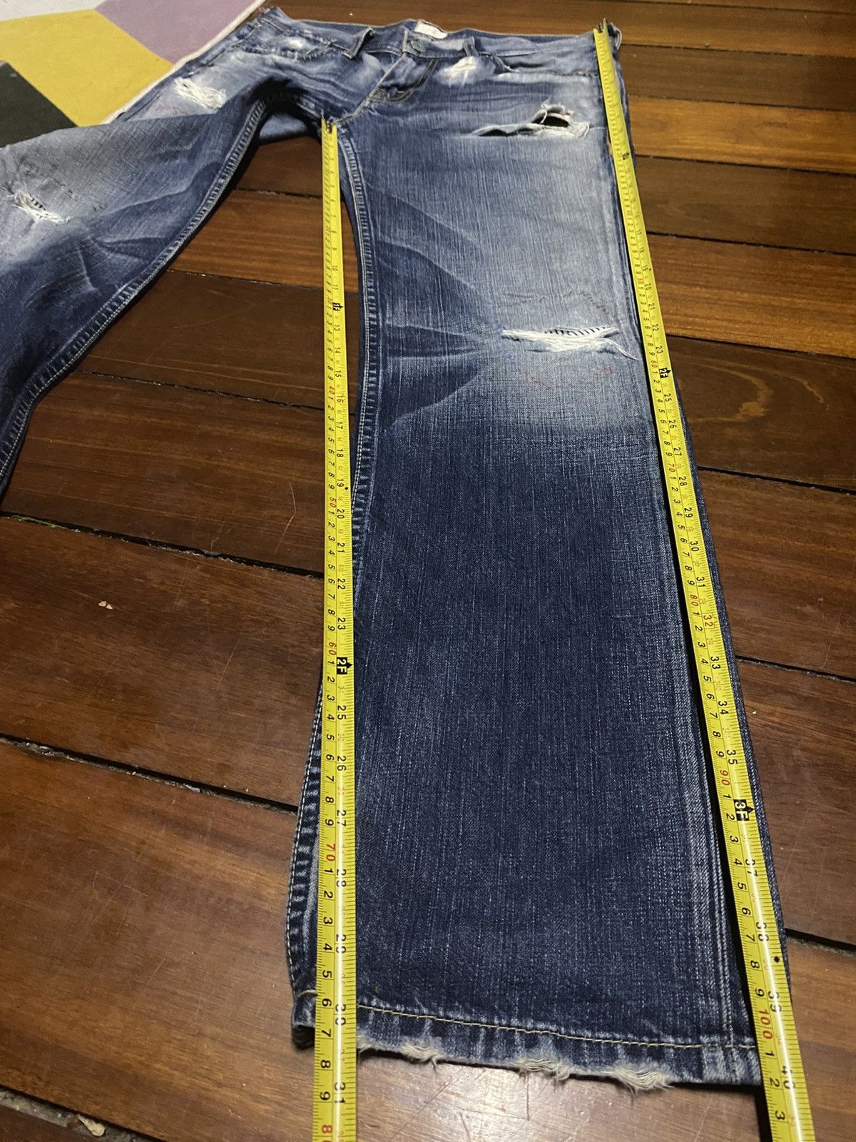 Levi's Levis Japan Redloop Fade Wash Distressed Loose Jeans Size US 33 - 17 Thumbnail