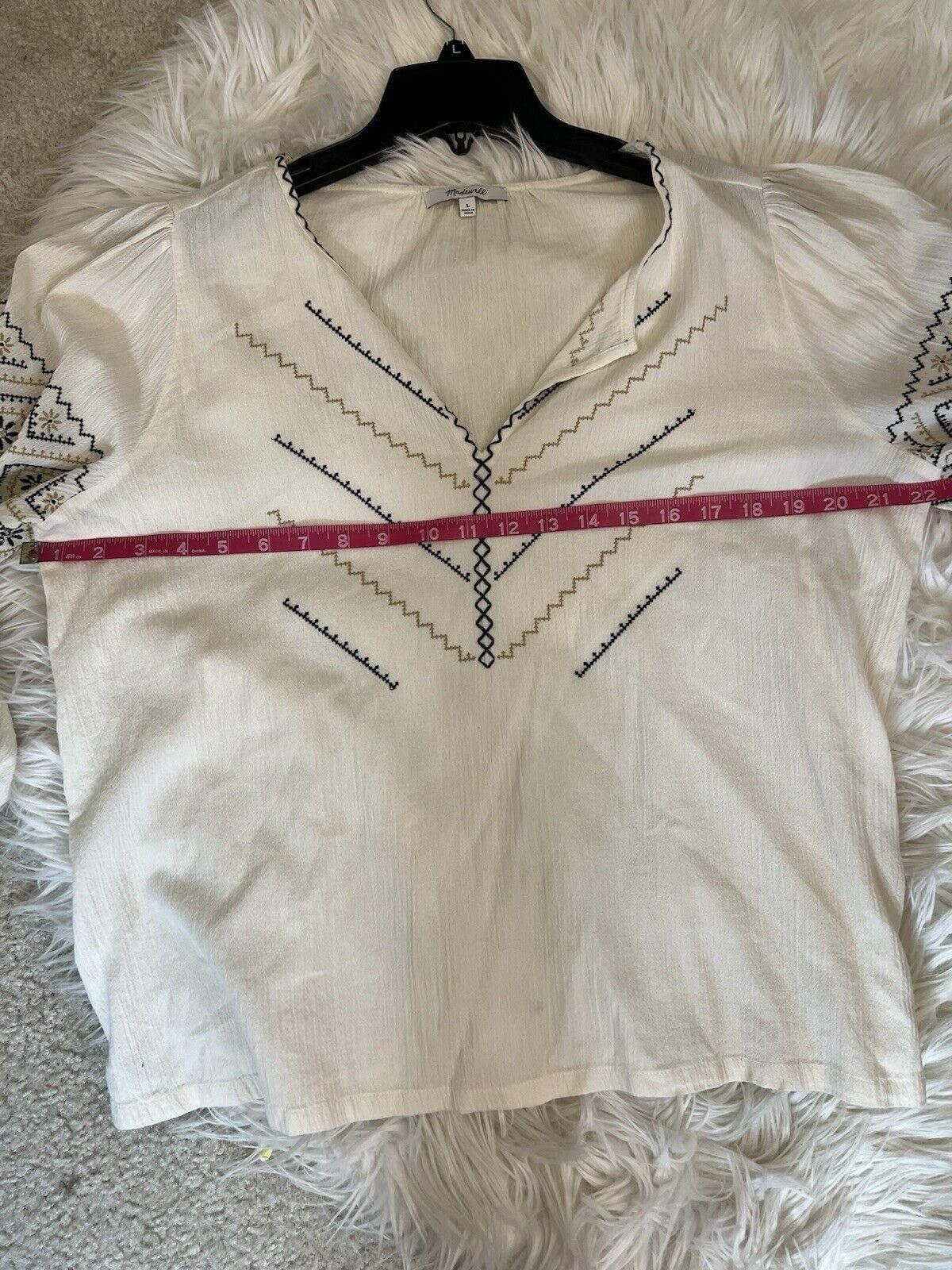 Madewell Madewell embroidered peasant top Sz L Size L / US 10 / IT 46 - 5 Thumbnail