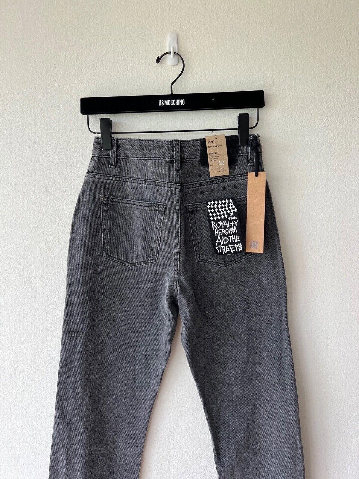 new Ksubi womens denim jean chlo wasted s 26 rocker grey