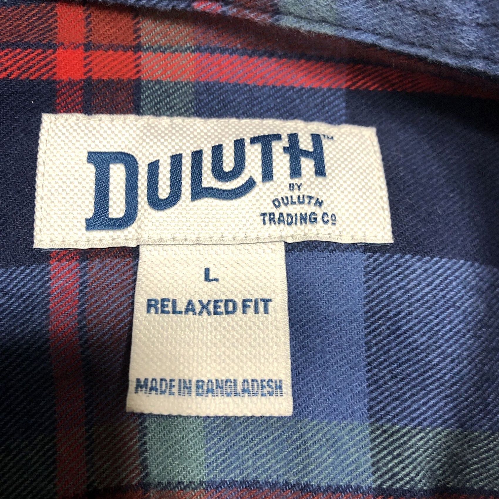 CO Duluth Trading Co Shirt Blue Plaid Long Sleeve Relaxed Mens Tag Large Size US L / EU 52-54 / 3 - 4 Thumbnail