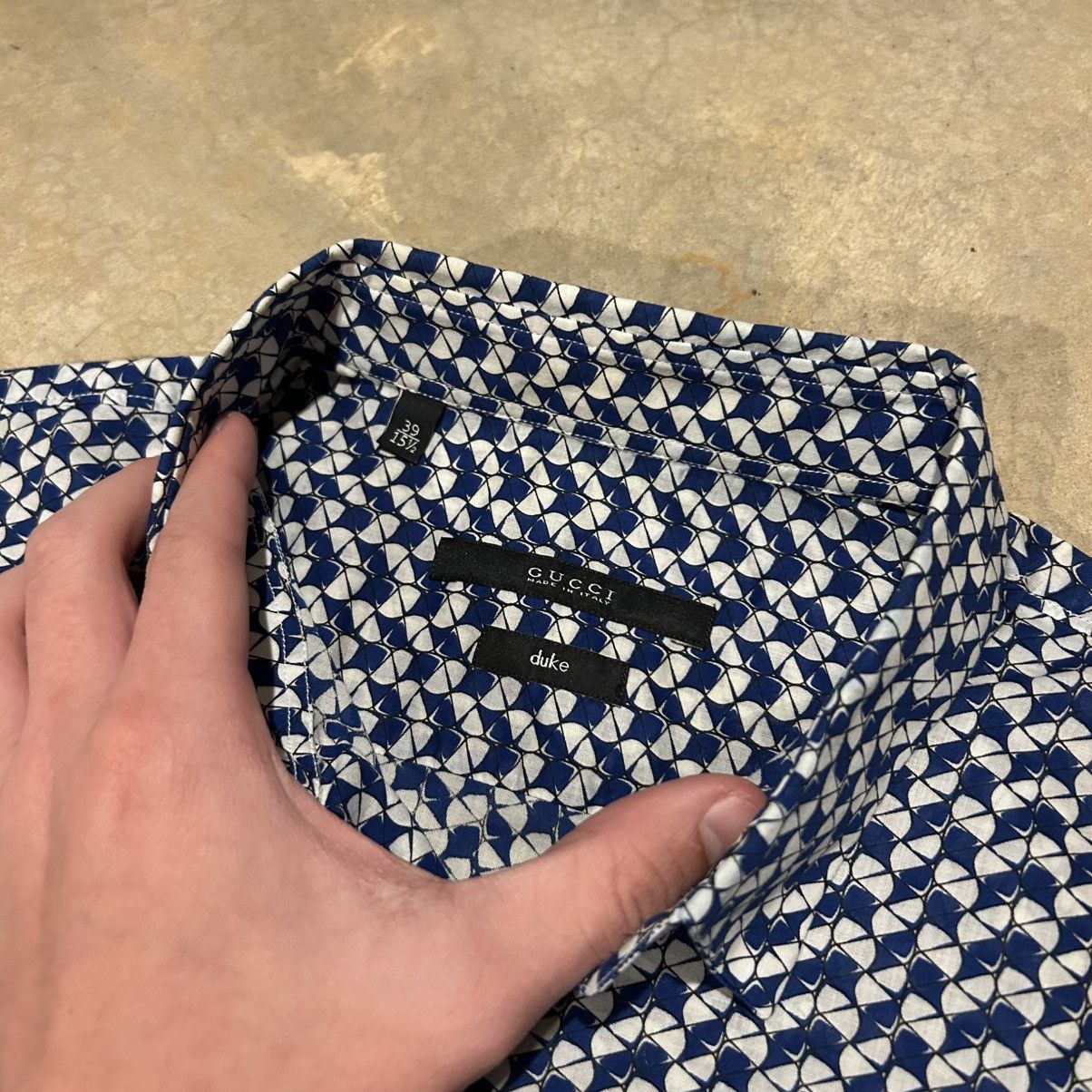 Designer × Gucci Gucci Duke Geometric Pattern Button Down Longsleeve Shirt Size US M / EU 48-50 / 2 - 6 Thumbnail