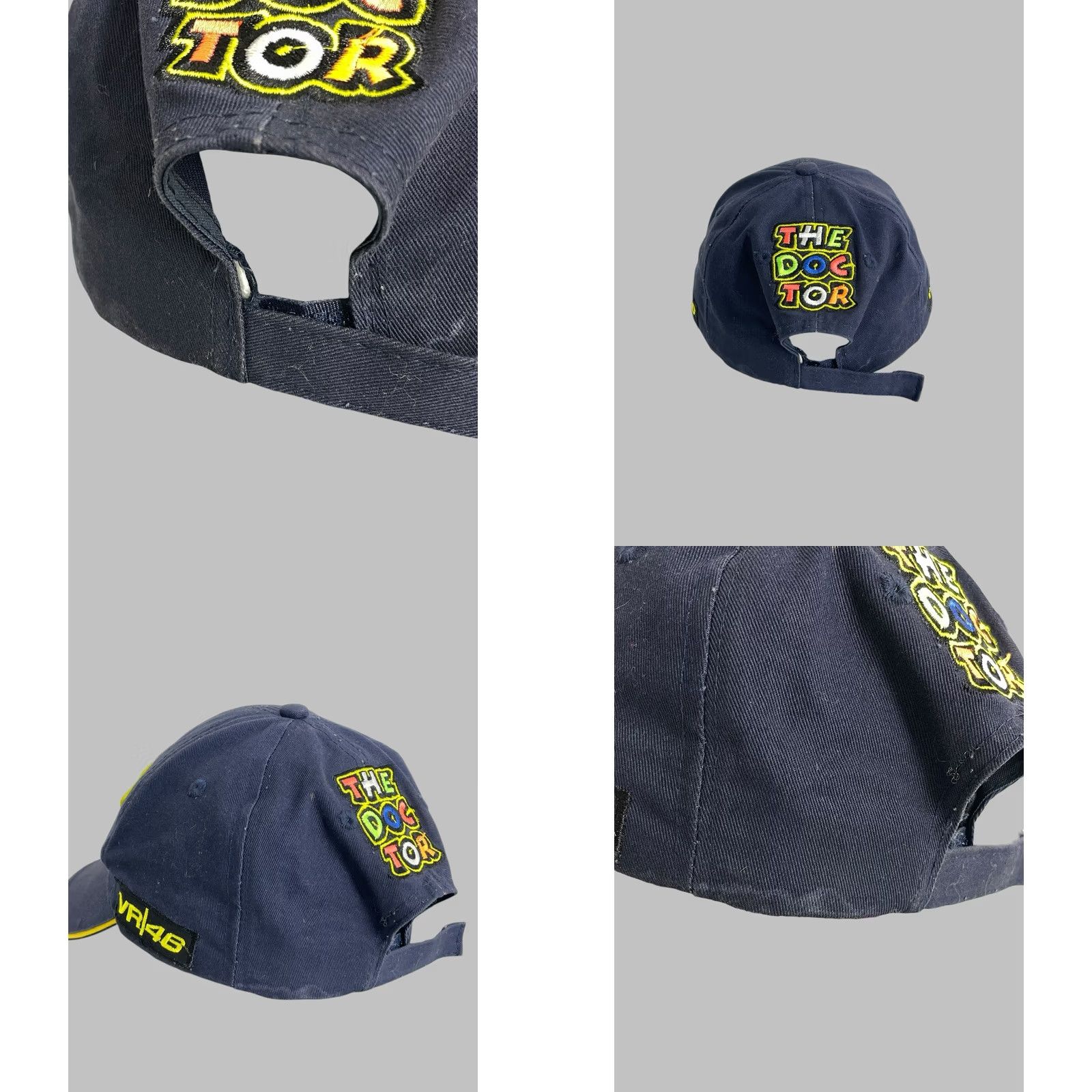 Valentino Valentino Rossi VR 46 Motorcycle The Doctor Cap Hat Snapback Adjustable Dark Blue Cotton Men One Size Mockup Hanldeboard Size ONE SIZE - 8 Thumbnail