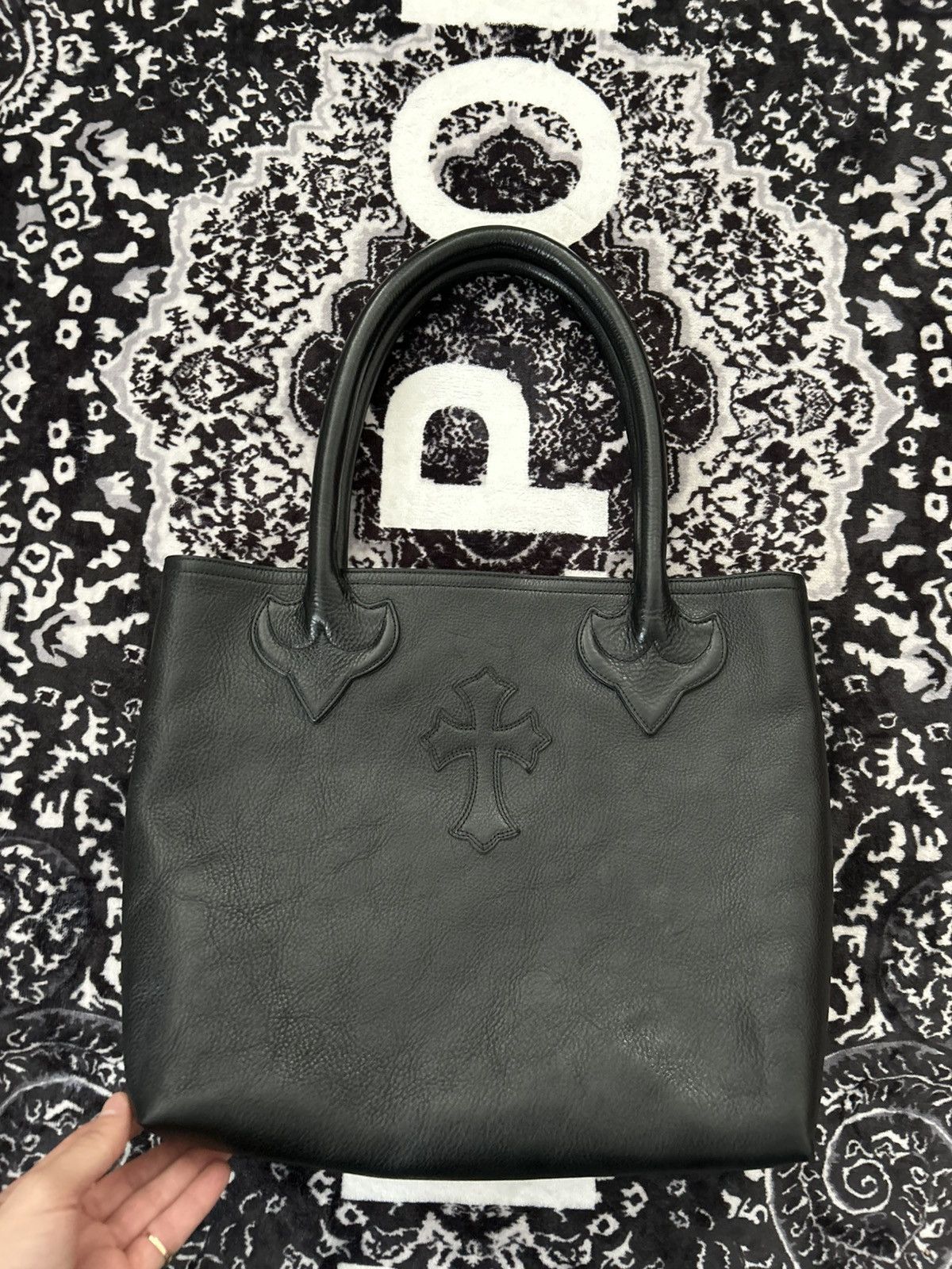 Chrome Hearts Chrome Hearts Cemetery Cross Patch Leather Mini Tote
