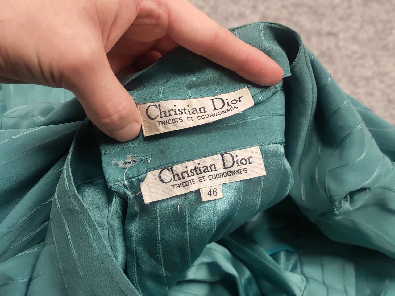 Dior Rare Vintage Christian Dior tricots et coordonnées silk suit Size L / US 10 / IT 46 - 18 Thumbnail