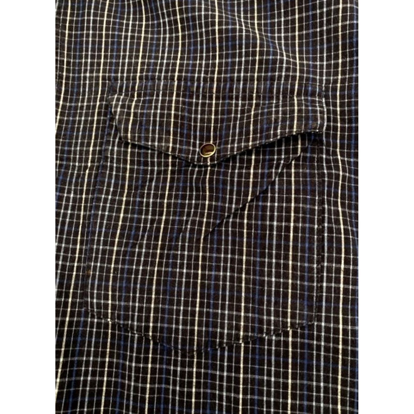 Vintage Panhandle Slim Mens Large Blue Check Pearl Snap Western Shirt 3790 Size US L / EU 52-54 / 3 - 4 Thumbnail