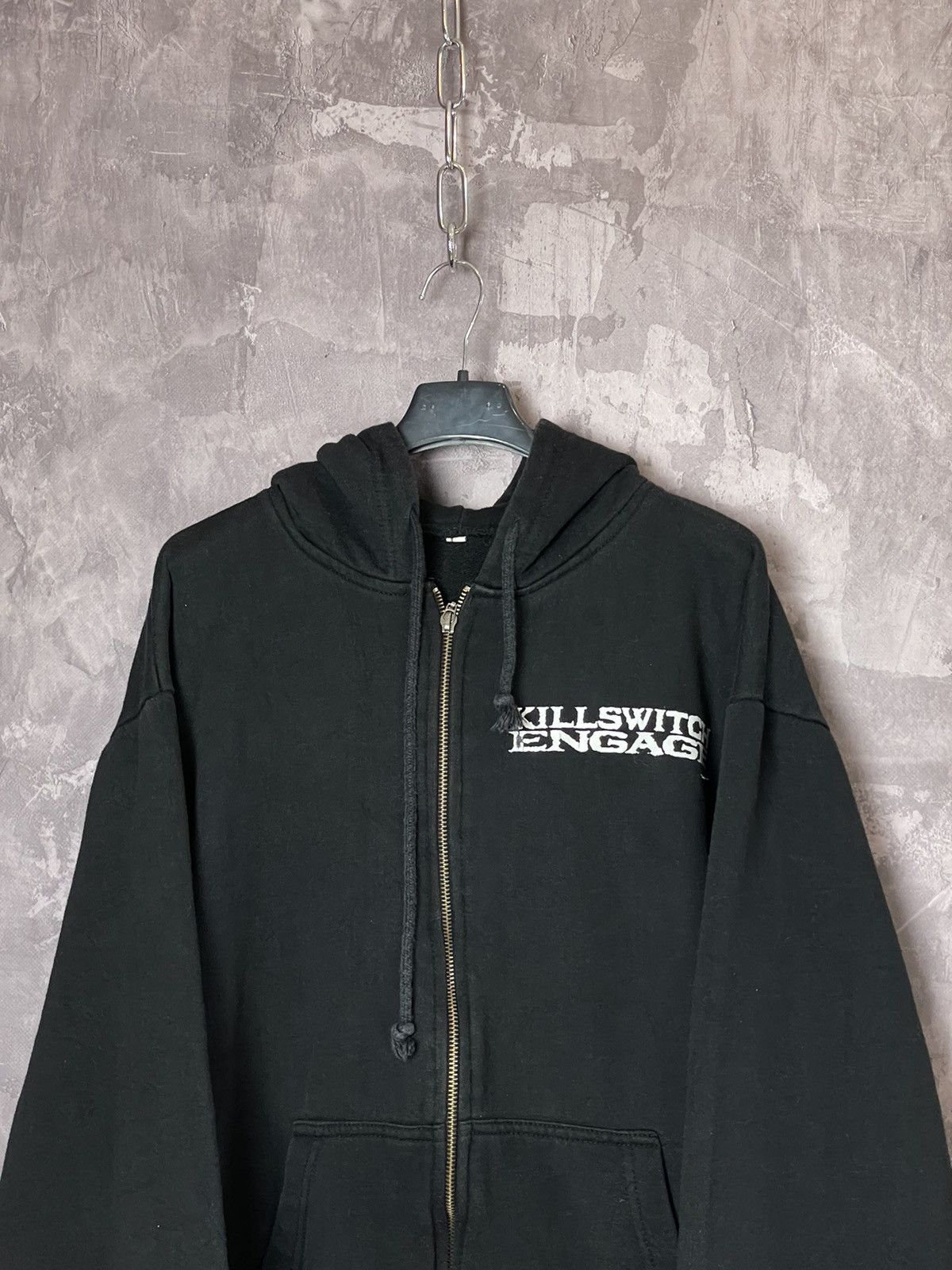 Band Tees × Vintage Crazy Vintage Y2K Killswitch Engage Skull Zip Up Hoodie Rare Size US L / EU 52-54 / 3 - 3 Thumbnail