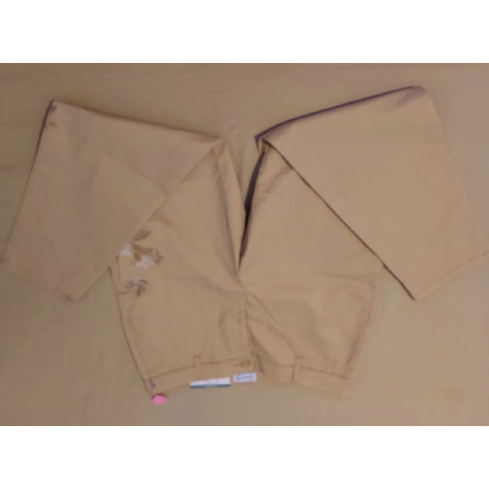 Liz Claiborne VINTAGE Liz Claiborne Pants Womens 12 Khaki Beige Chino Cotton Slacks Trousers Sleeves? (wait) Size 34" / US 12 / IT 48 - 5 Thumbnail
