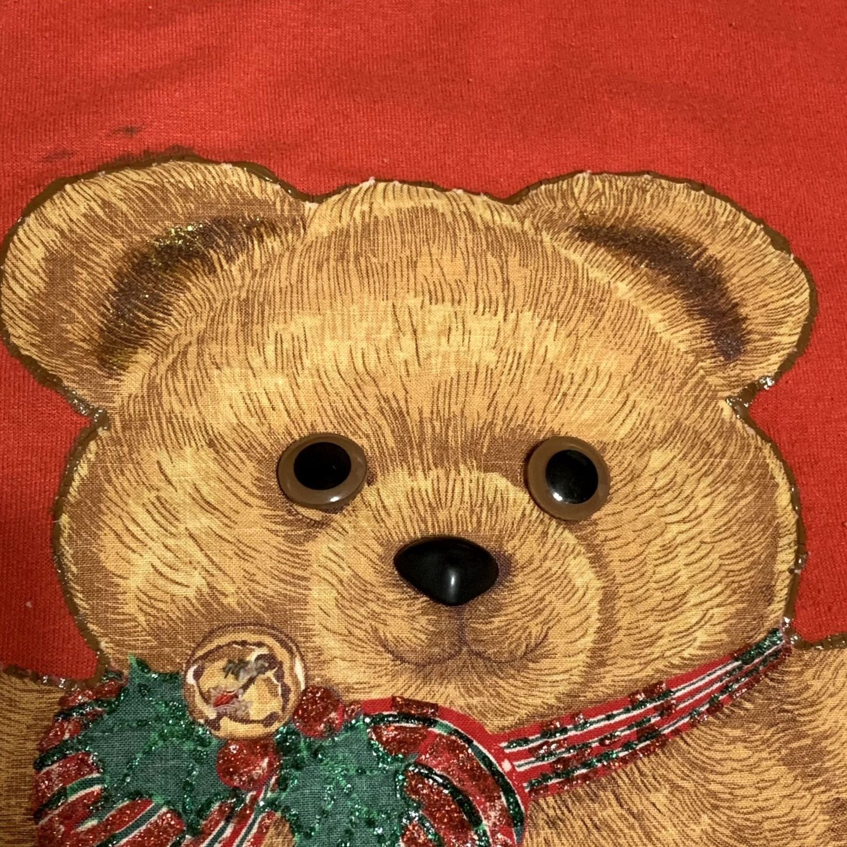 Jerzees VINTAGE Jerzees T-Shirt Red Bear Cutoff Ugly Christmas 1990s Adult L/M Mens Size M / US 6-8 / IT 42-44 - 6 Thumbnail