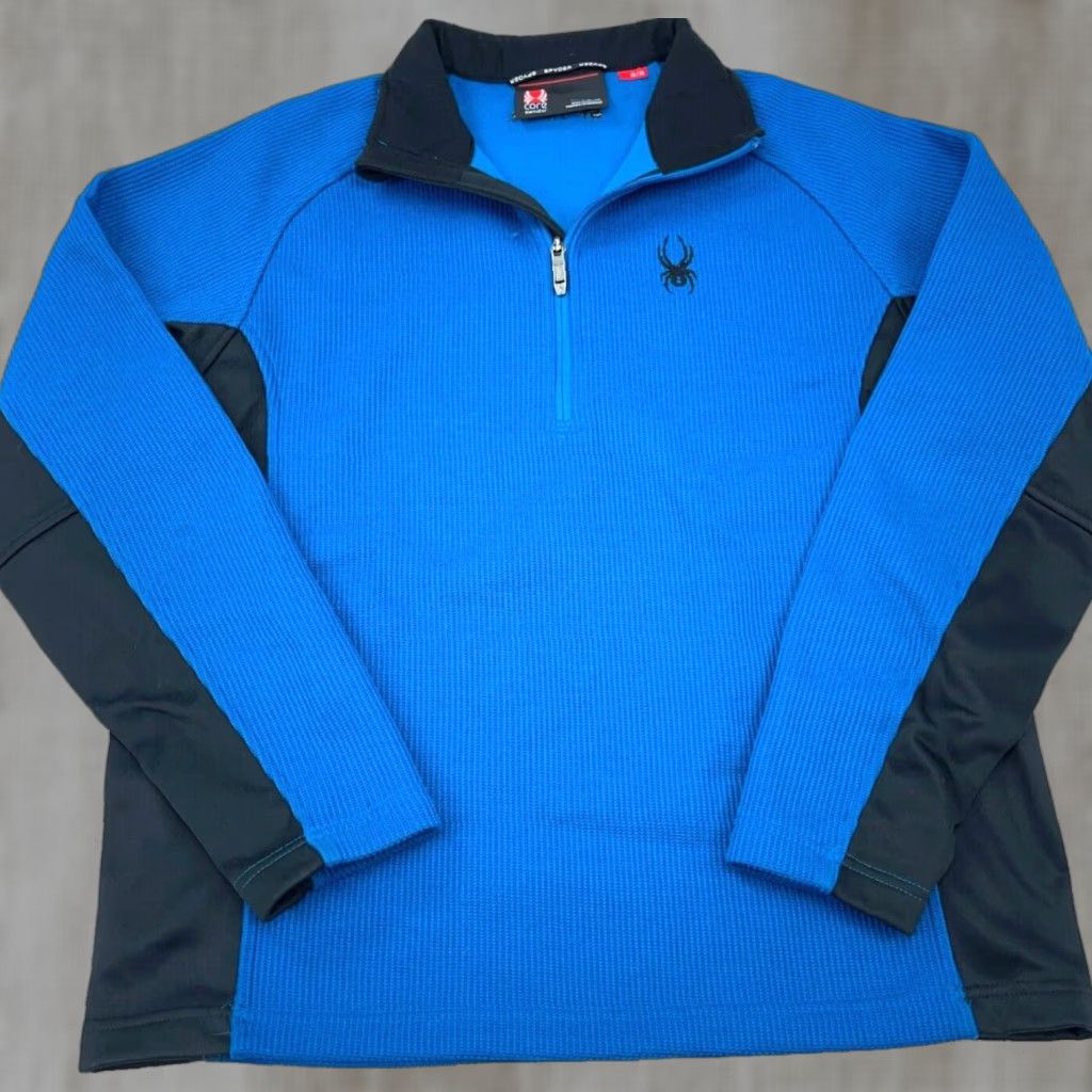 Spyder Spyder Jacket Men Medium Blue Black Pullover Thermal Waffle Knit Sweater B4* Size US M / EU 48-50 / 2 - 1 Thumbnail