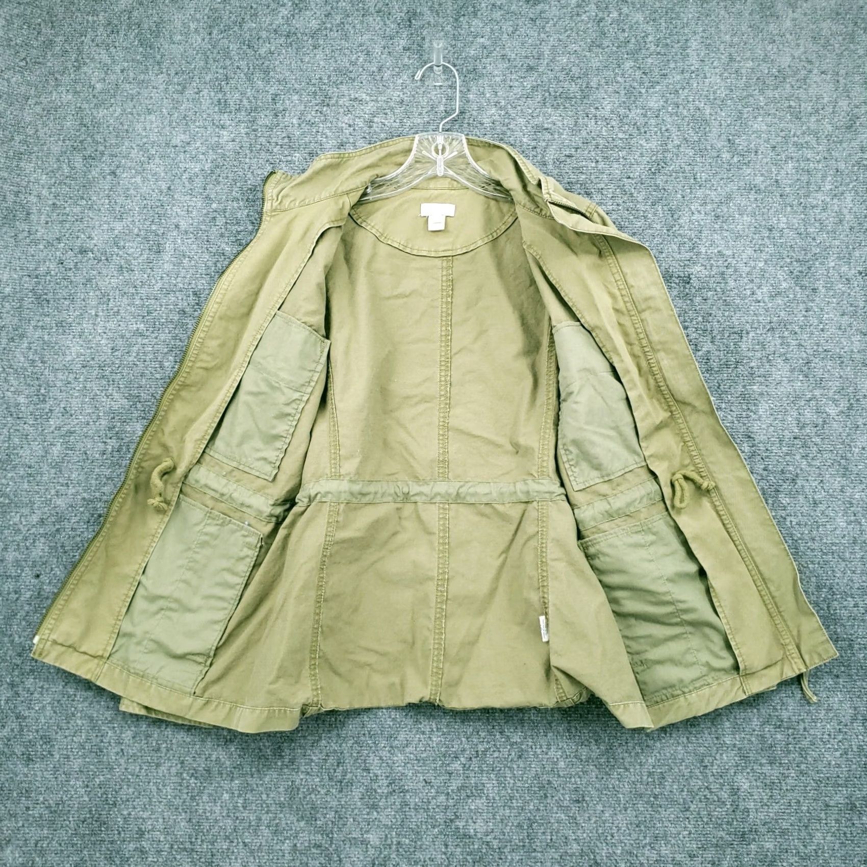 J.Crew J.CREW Jacket Women XS Green Cotton Pocket Utility Field Coat Full Zip Mock Neck Size XS / US 0-2 / IT 36-38 - 7 Thumbnail