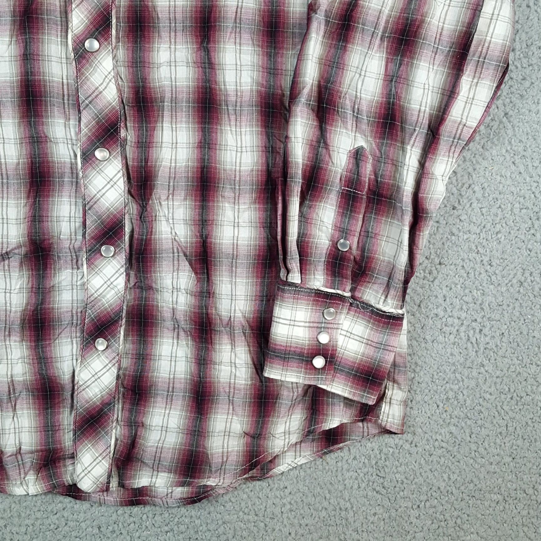 Roper Roper Western Shadow Plaid Cowboy Pearl Snap Men's XL Size Button Up Collared Shirt Size US XL / EU 56 / 4 - 3 Thumbnail