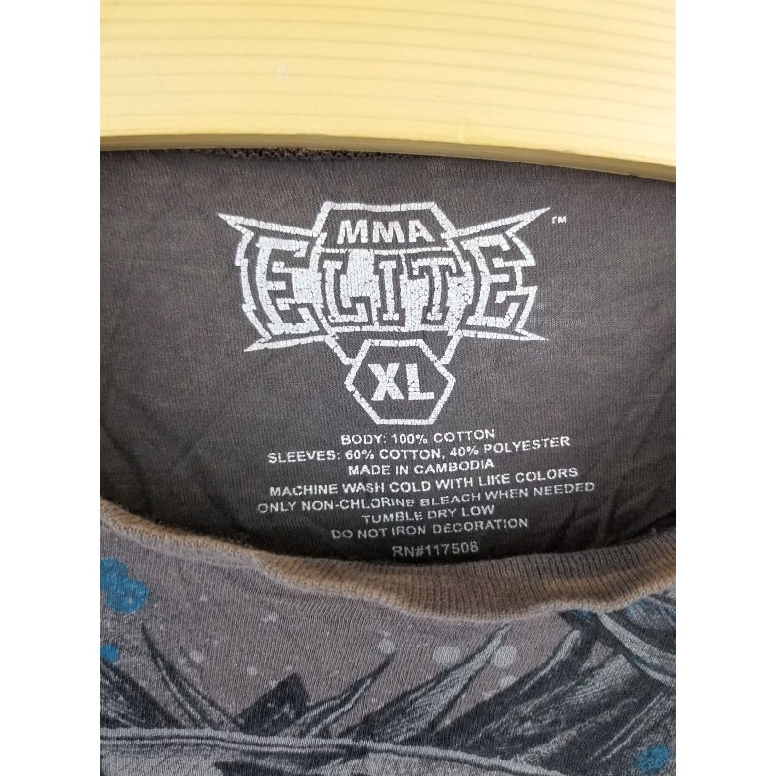 Vintage VINTAGE MMA ELITE T-Shirt XL Gray Long Sleeve Thermal Double Layer SLEVEE 19" Cross Shoulder 22" Chest 25" Shoulder to Cuff 26" Top to Bottom Mens Size US XL / EU 56 / 4 - 2 Thumbnail
