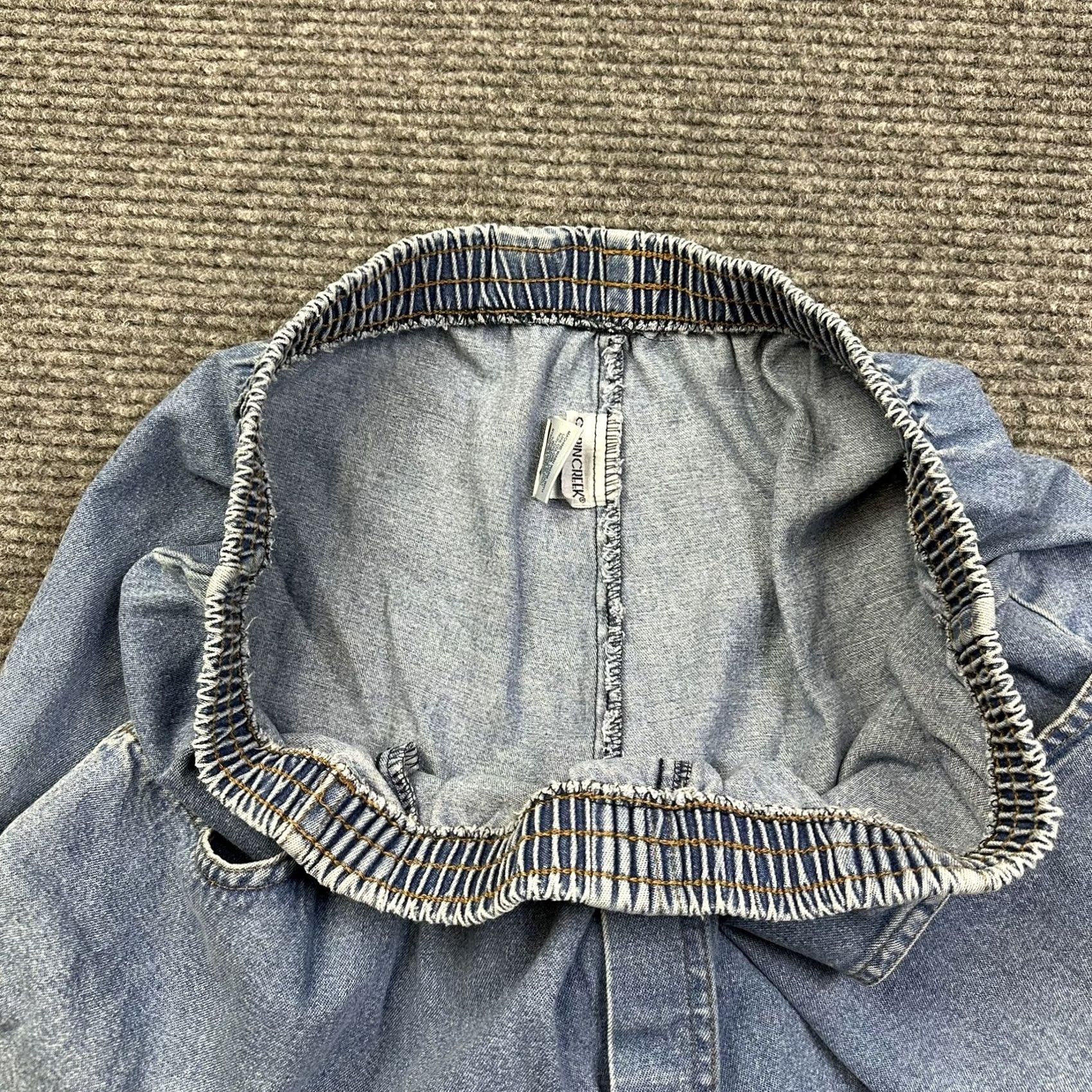 Vintage VINTAGE Womens 90s Denim Shorts Bermuda 20W Blue High Rise Elastic Waist 100% Cotton Size 42" / US 20 - 6 Thumbnail
