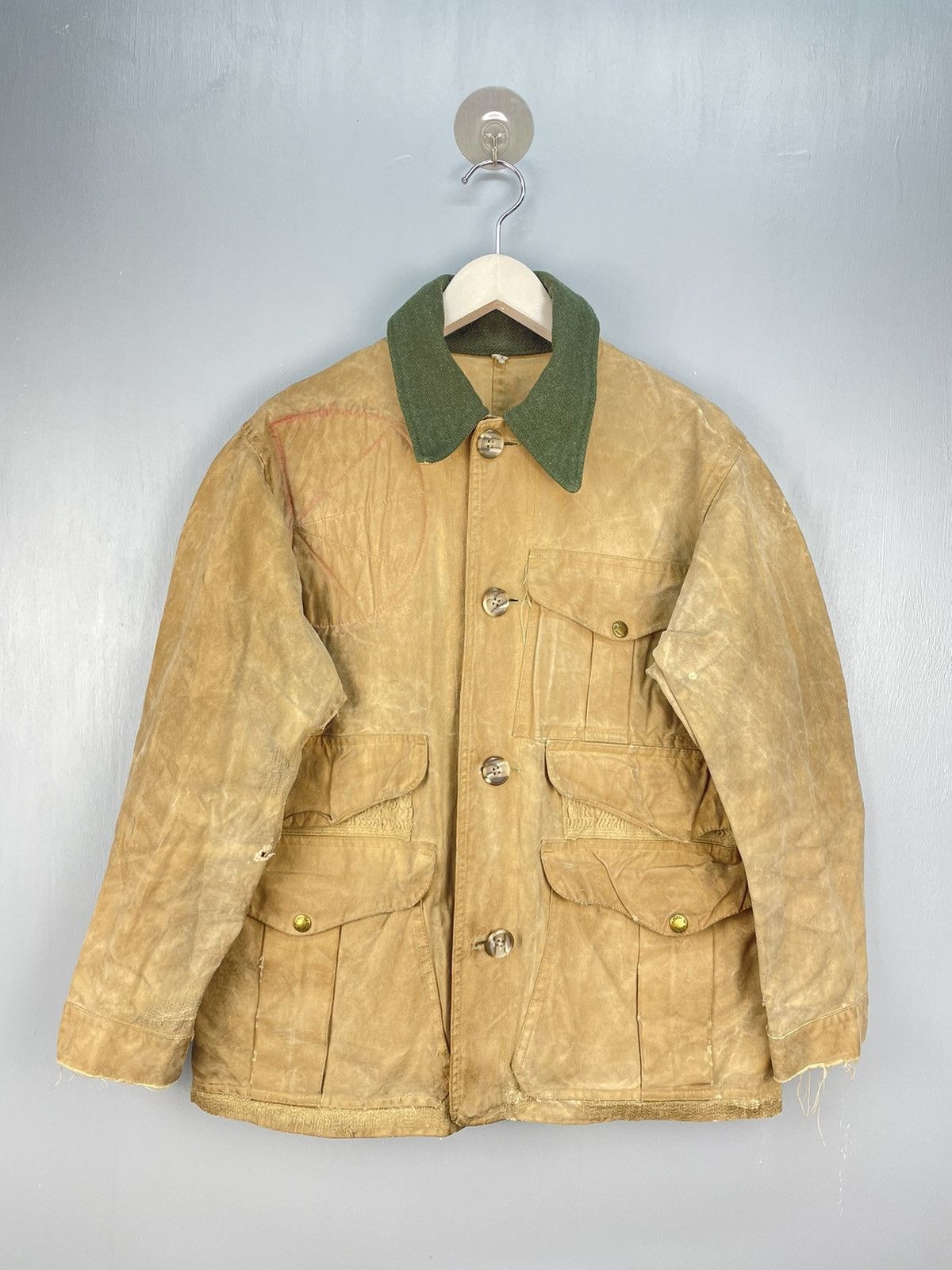 image of Cc Filson Hunting Waxed Jacket Distressed in Brown, Men's (Size Medium)