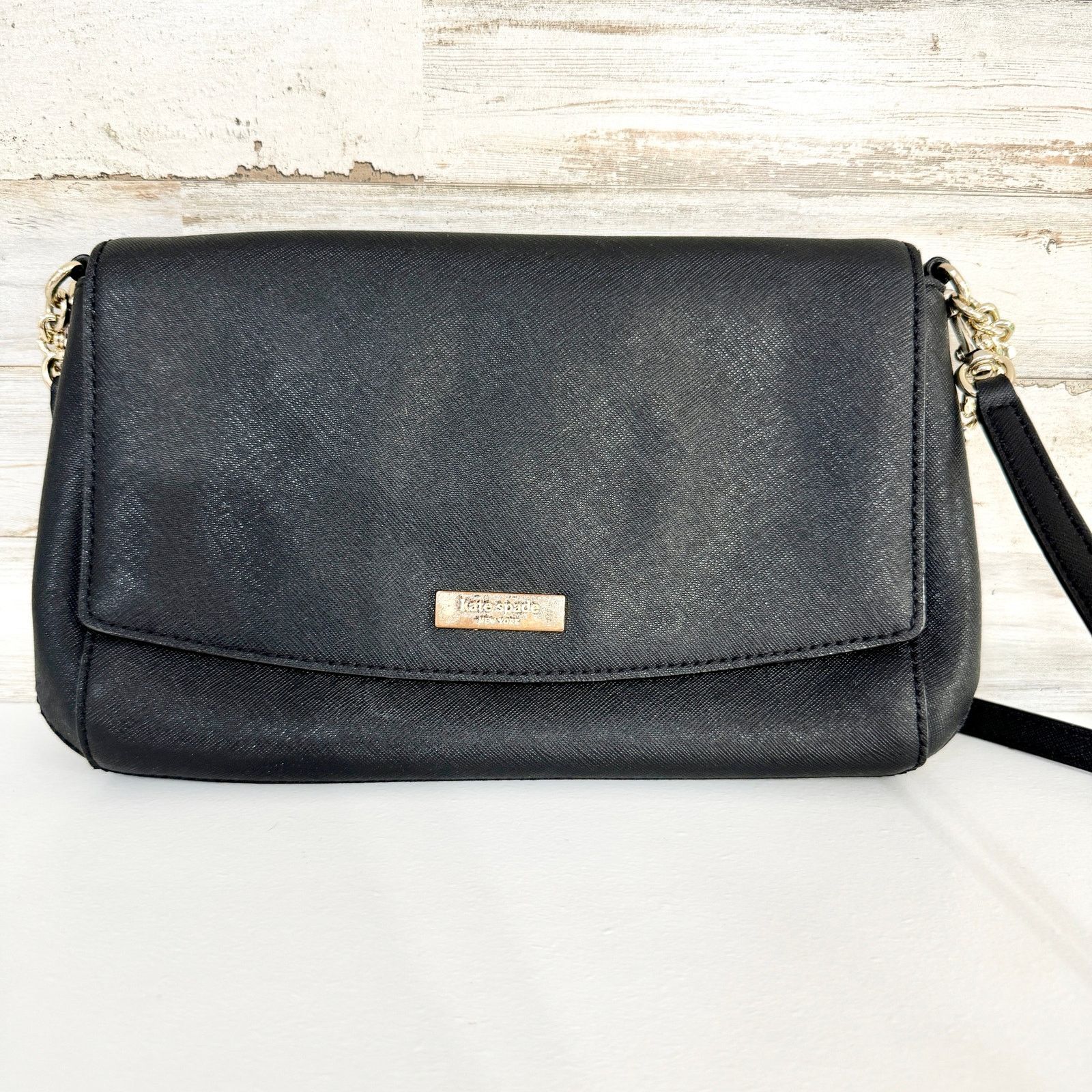 Kate Spade Kate Spade Black Leather Crossbody Hand Bag Chain Handle Size ONE SIZE - 1 Thumbnail