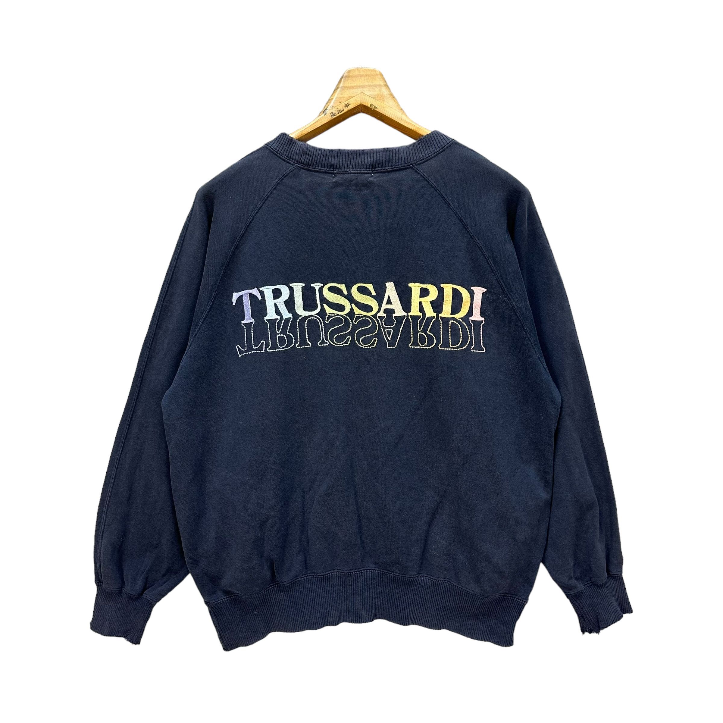Trussardi TRASHED TRUSSARDI EMBROIDERY BIG LOGO SWEATSHIRT #8935-040 Size US L / EU 52-54 / 3 - 1 Thumbnail