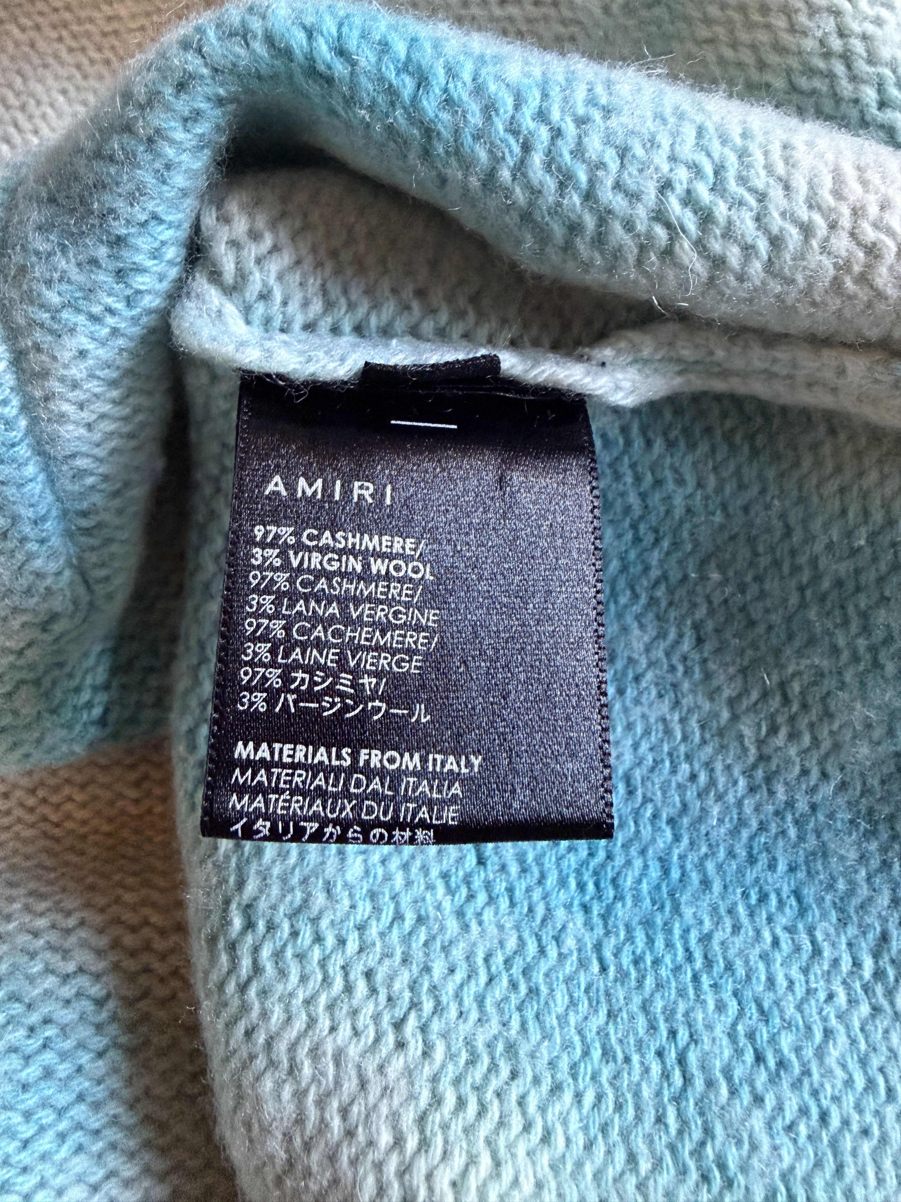 Amiri Amiri Blue Cashmere Tie-Dye Cardigan XL Size US XL / EU 56 / 4 - 2 Thumbnail