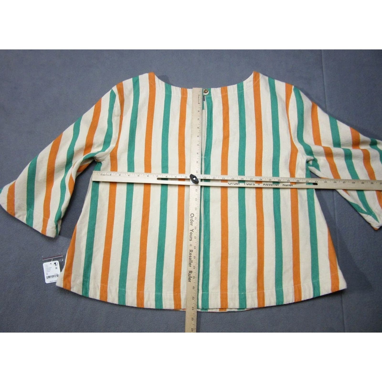 Free People Free People Blouse Womens Medium Multicolor Striped Boho Button Long Sleeve Keyhole Back Non-Formal Shirt Size M / US 6-8 / IT 42-44 - 6 Thumbnail