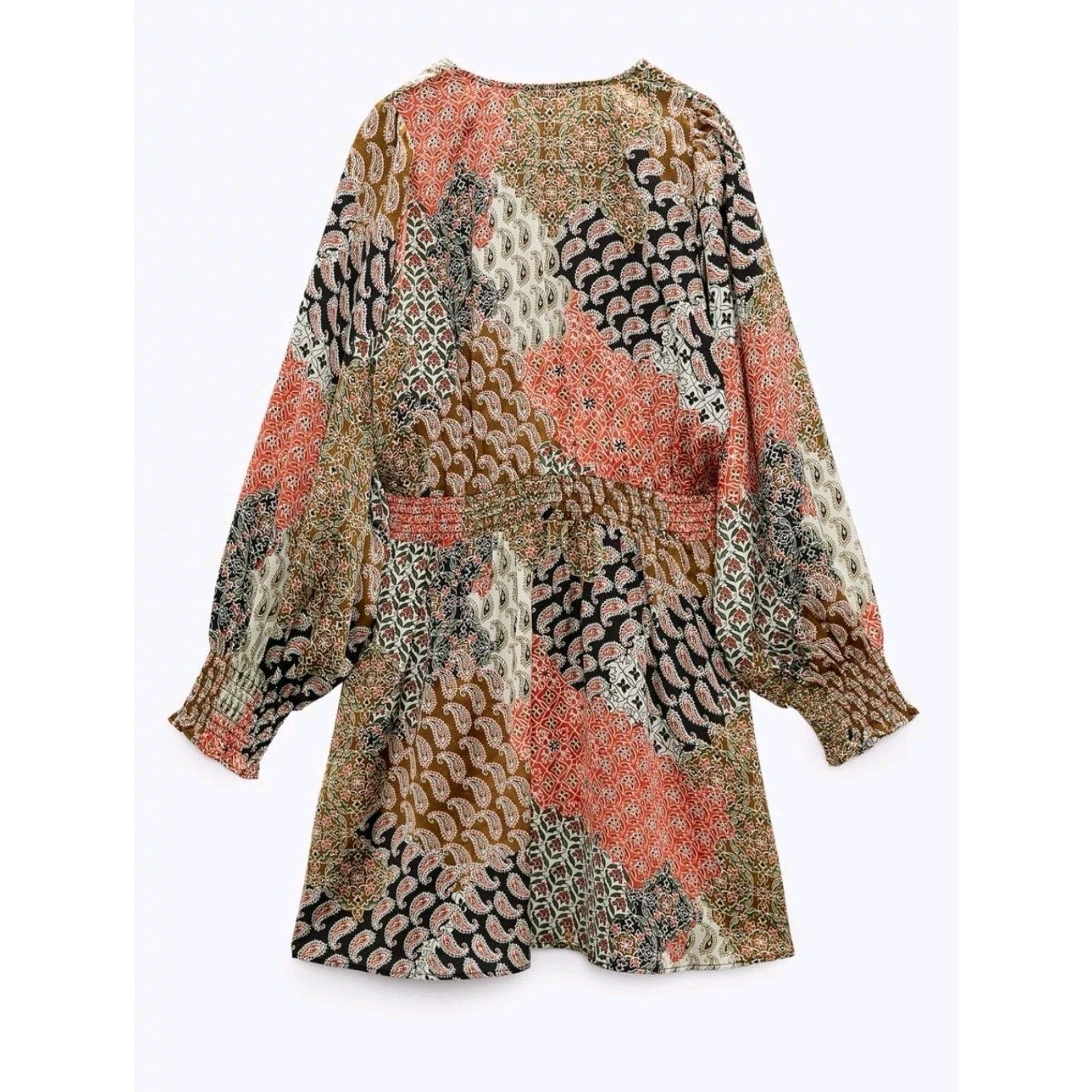 Zara Zara Print Dress Boho hippy Festival goldy peach Size M / US 6-8 / IT 42-44 - 8 Thumbnail