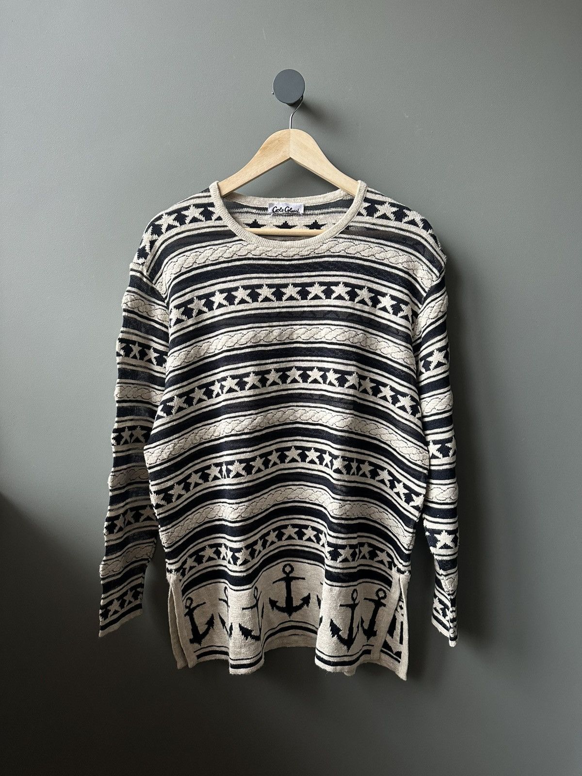 Carlo Colucci Carlo Colucci Marine Sailor Star Knit Wool Sweater 46 Size US M / EU 48-50 / 2 - 1 Thumbnail