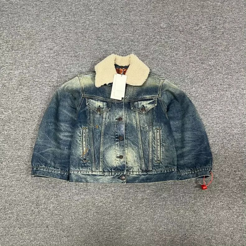 Gucci Gucci Leopard fur collar denim jacket on the back 2504-Next Size US XXS / EU 40 - 1 Thumbnail